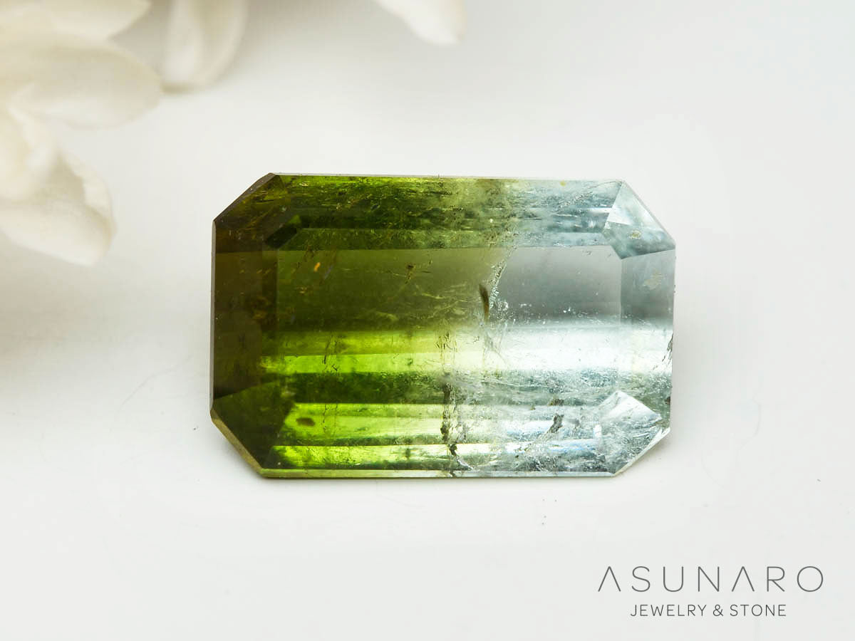 バイカラートルマリン 　エメラルドカット　アフガニスタン産 　1.30ct【250205-2749】