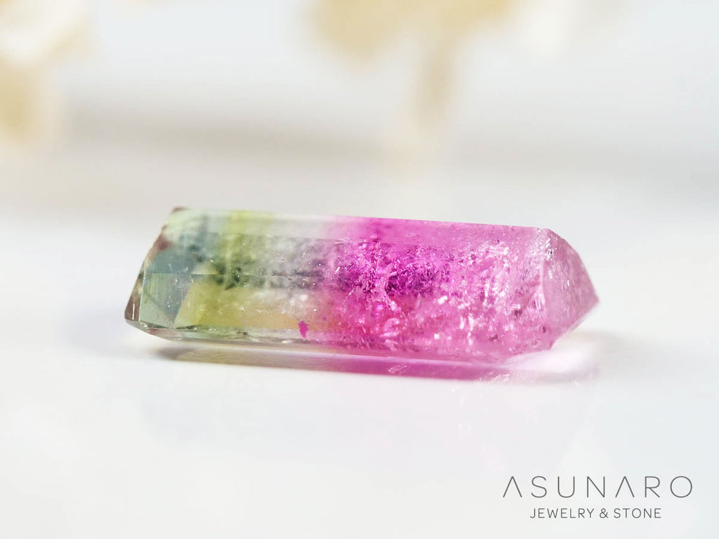 桜餅バイカラートルマリン 　エメラルドカット　アフガニスタン産 　1.00ct【250205-2750】