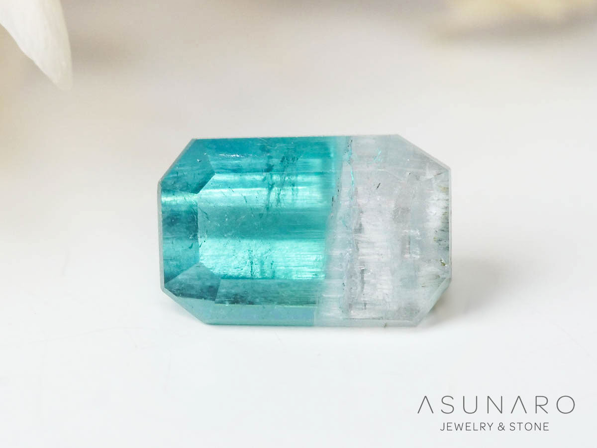 バイカラートルマリン 　エメラルドカット　アフガニスタン産 　0.36ct【250205-2756】
