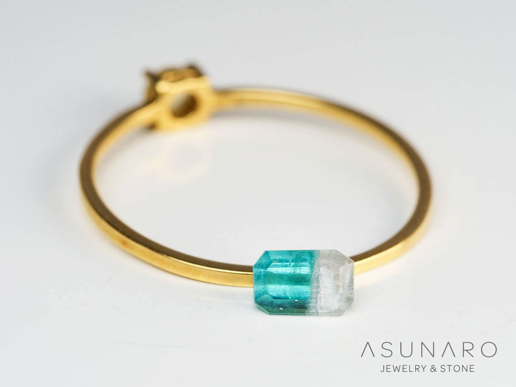 バイカラートルマリン 　エメラルドカット　アフガニスタン産 　0.36ct【250205-2756】