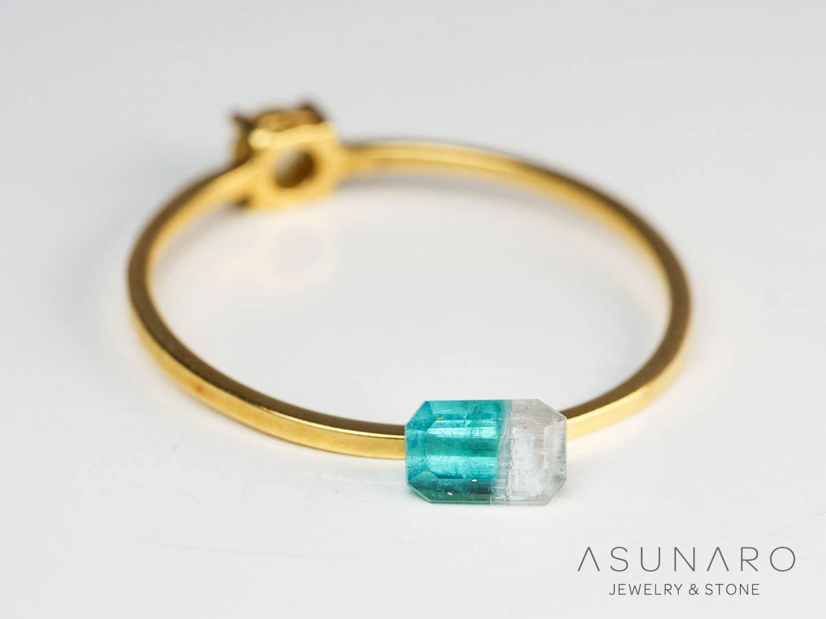 バイカラートルマリン 　エメラルドカット　アフガニスタン産 　0.36ct【250205-2756】