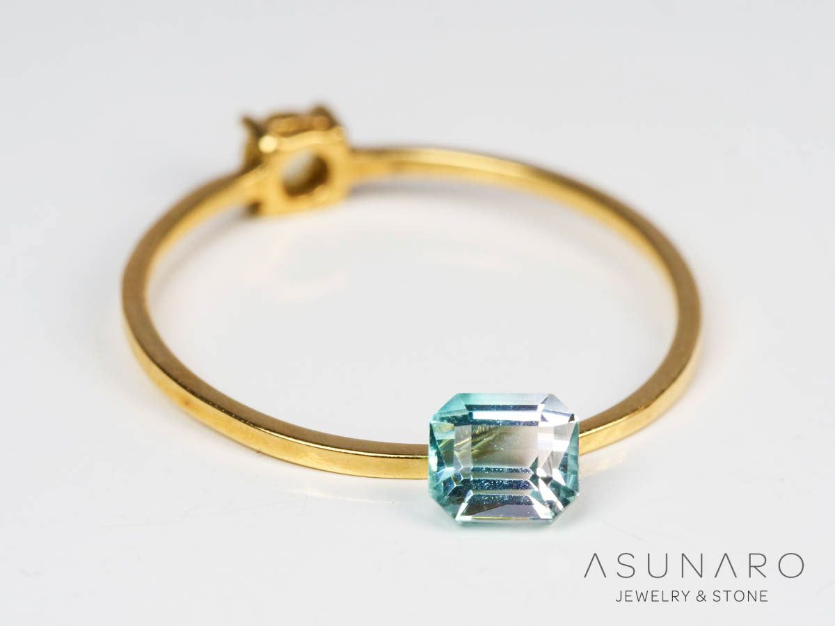 バイカラートルマリン 　エメラルドカット　アフガニスタン産 　0.46ct【250205-2757】