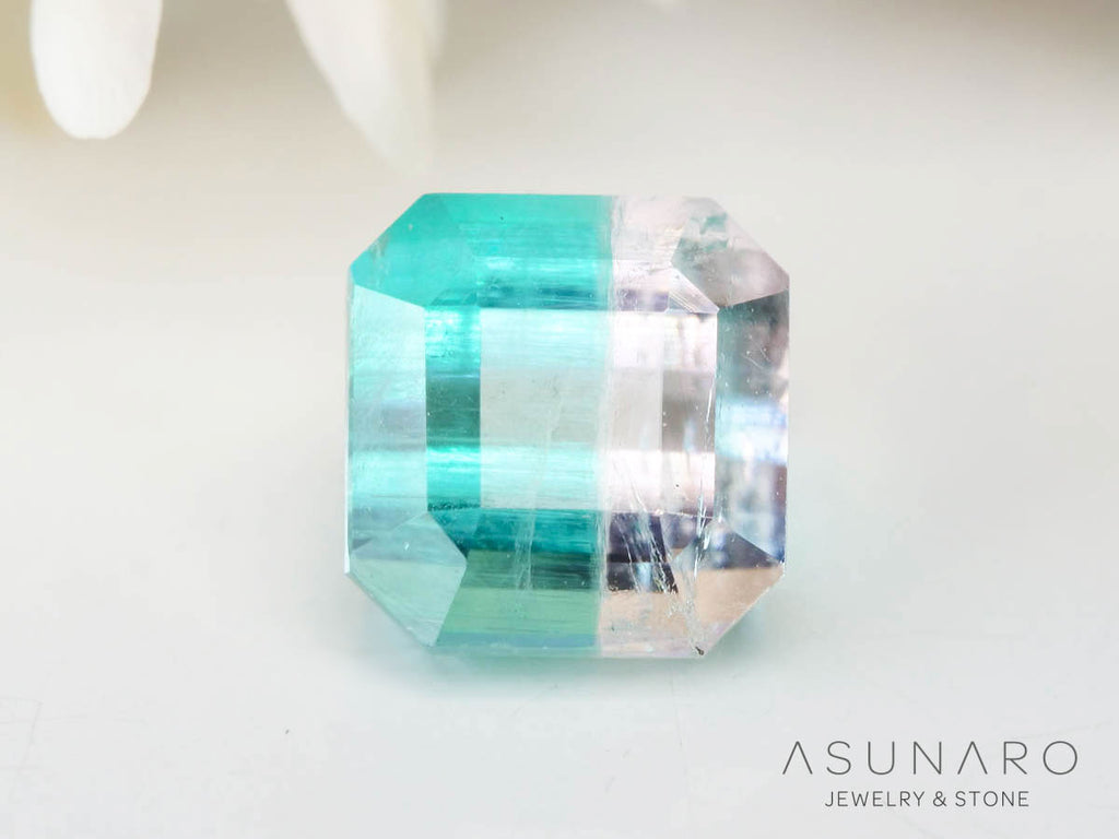 バイカラートルマリン 　エメラルドカット　アフガニスタン産 　0.79ct【250205-2758】