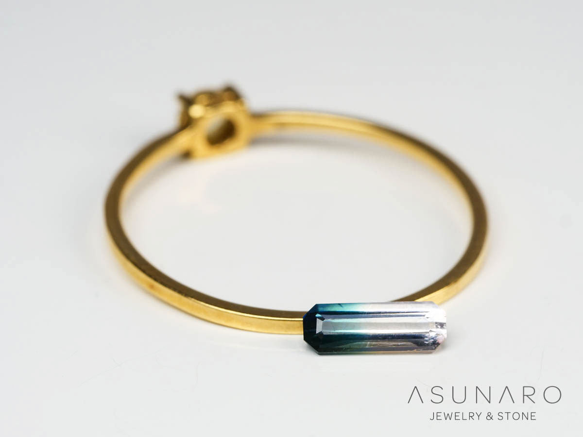 バイカラートルマリン 　エメラルドカット　アフガニスタン産 　0.25ct【250205-2759】