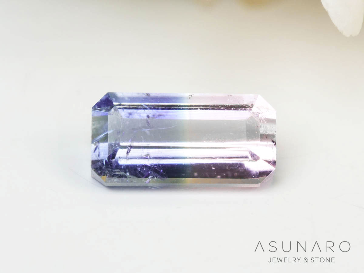 バイカラートルマリン 　エメラルドカット　アフガニスタン産 　0.18ct【250205-2761】