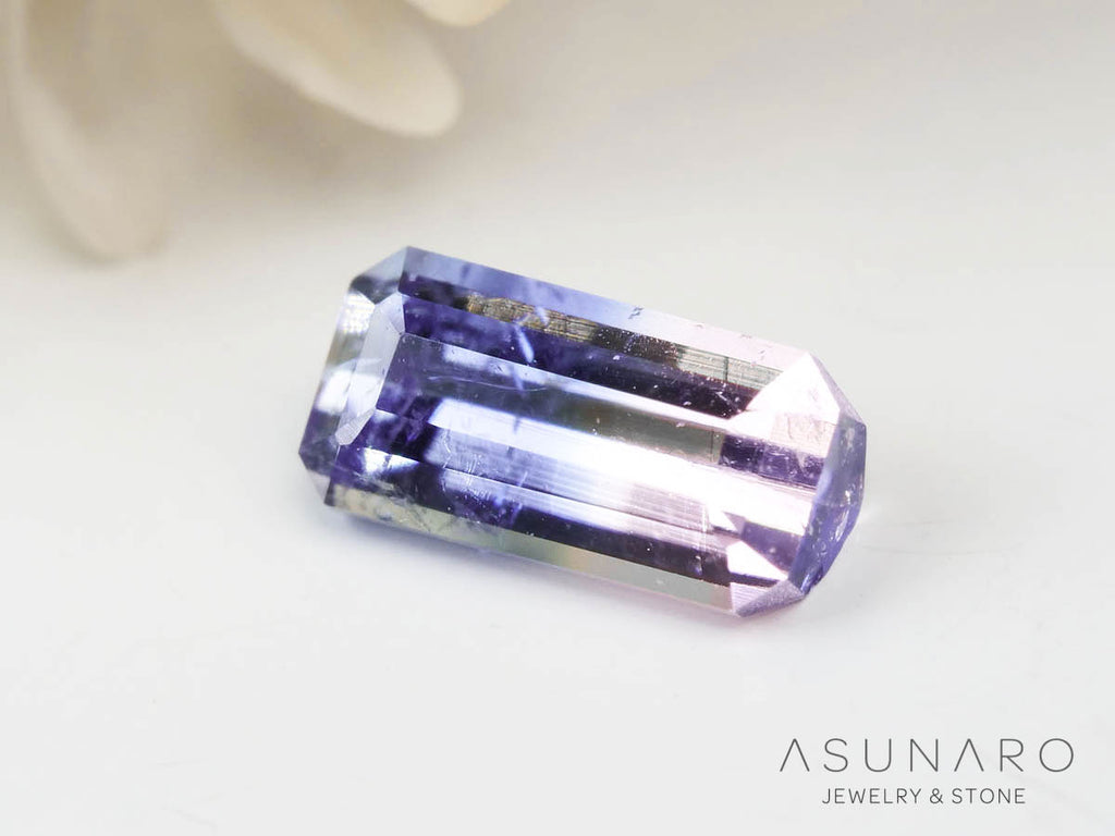 バイカラートルマリン 　エメラルドカット　アフガニスタン産 　0.18ct【250205-2761】