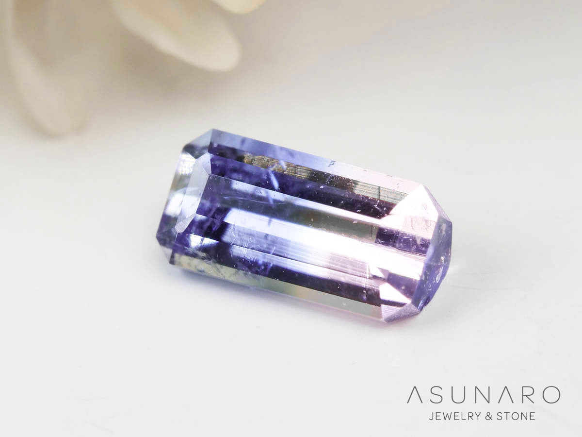 バイカラートルマリン 　エメラルドカット　アフガニスタン産 　0.18ct【250205-2761】