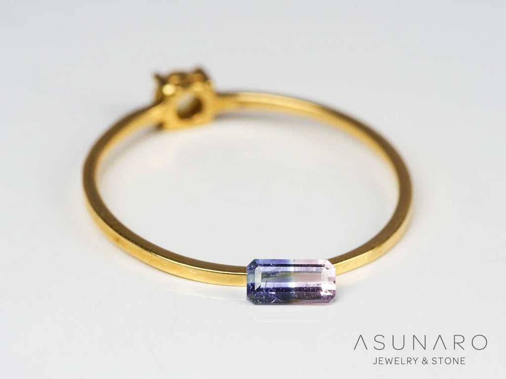 バイカラートルマリン 　エメラルドカット　アフガニスタン産 　0.18ct【250205-2761】