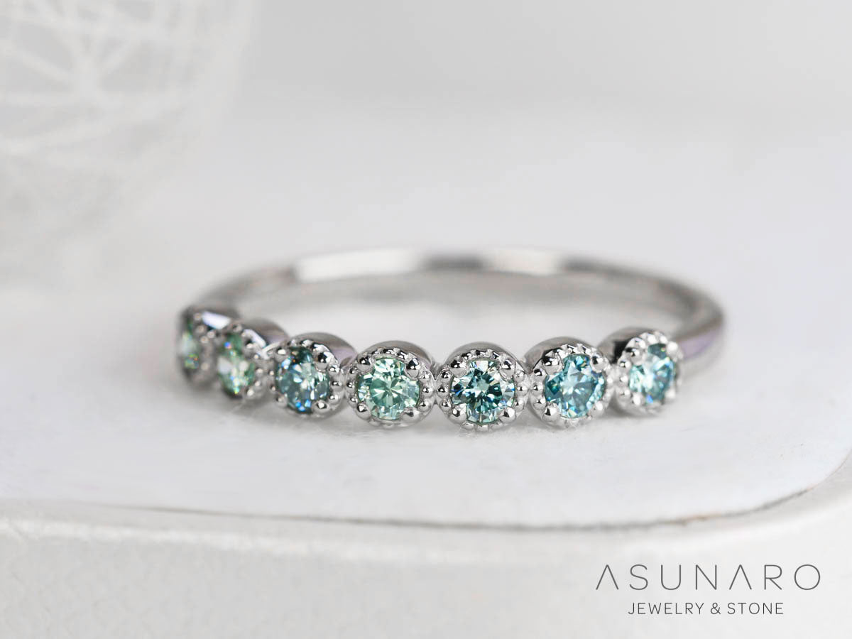 【お仕立て用】空枠番号：4981C　1.8mm用　リング枠　ハーフエタニティ【オーダージュエリー用】hpv