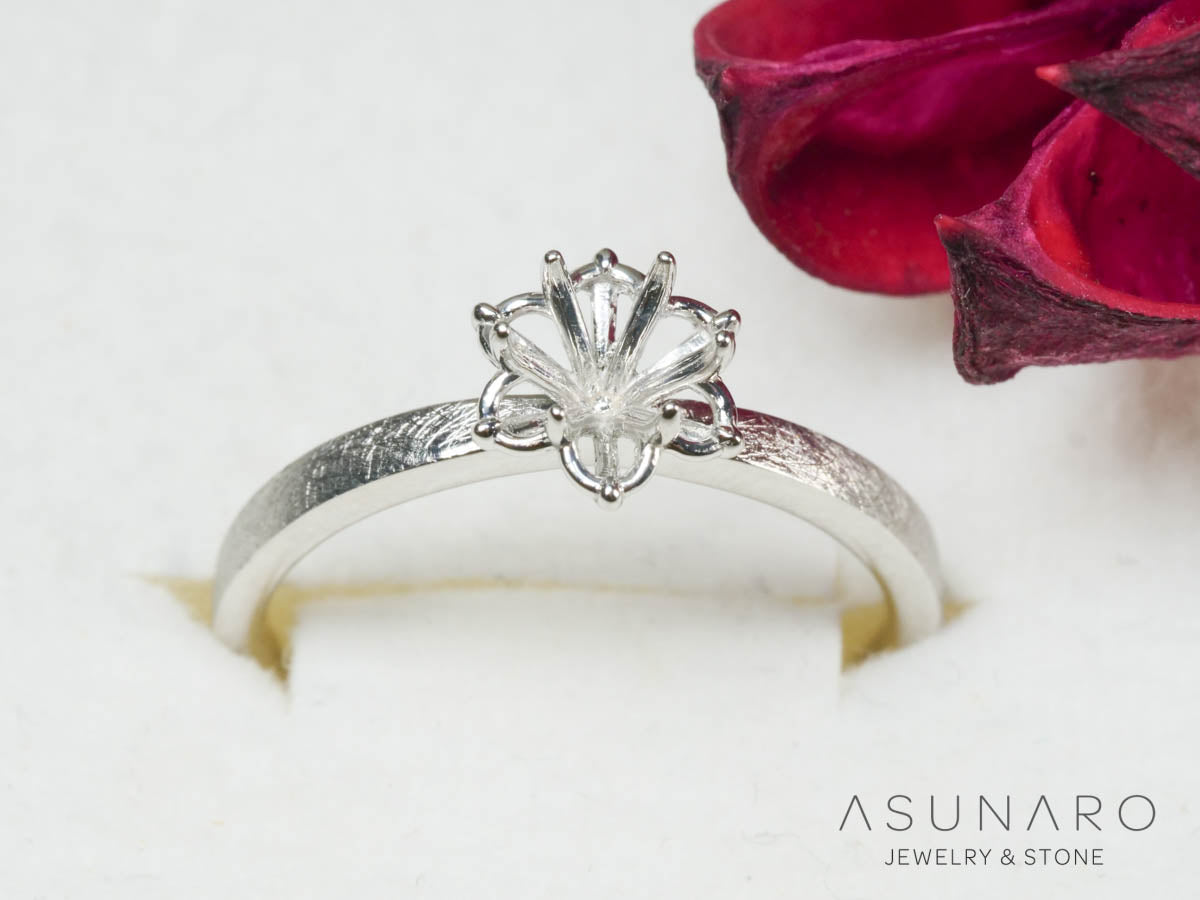 【お仕立て用】空枠番号：ASU-9　ダイヤなし　リング枠【オーダージュエリー用】