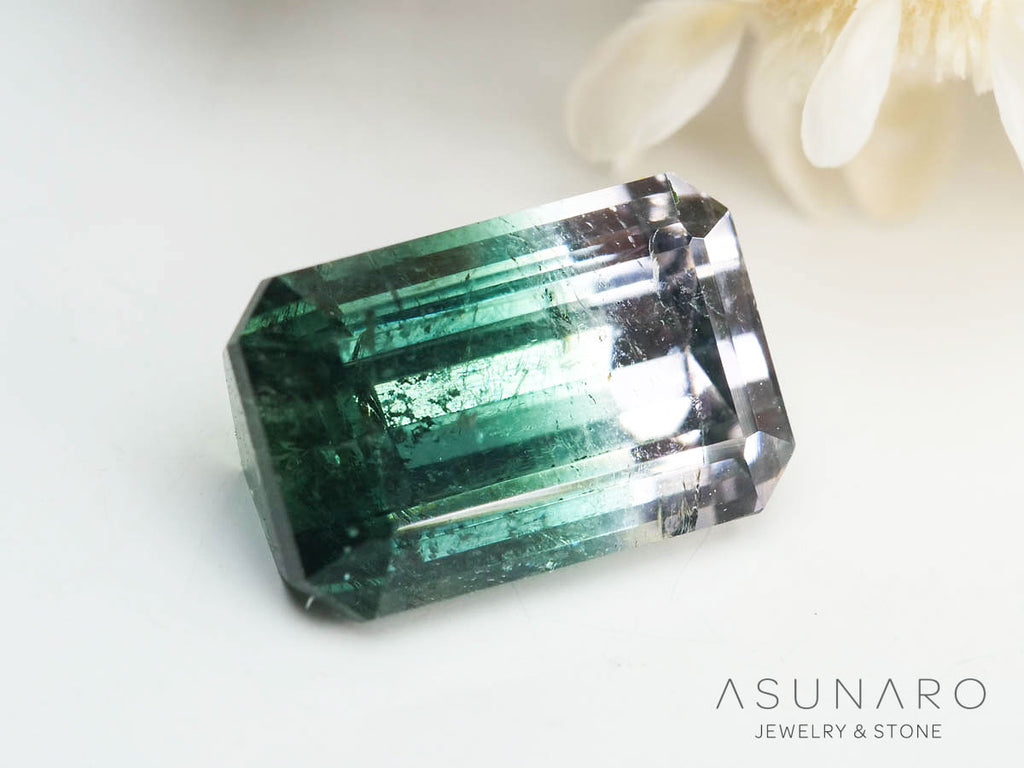 バイカラートルマリン 　エメラルドカット　アフガニスタン産 　1.63ct【250205-2768】