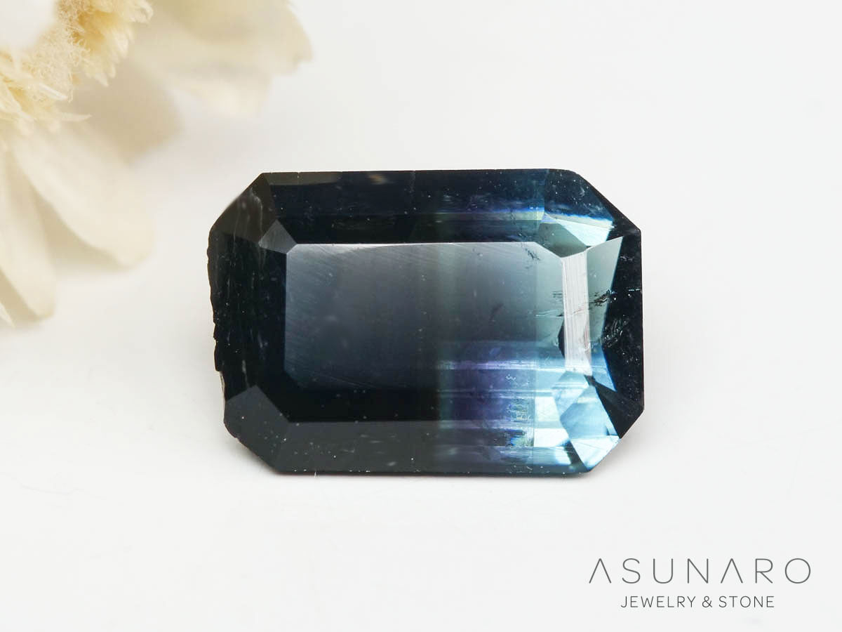 バイカラートルマリン 　エメラルドカット　アフガニスタン産 　0.77ct【250205-2774】