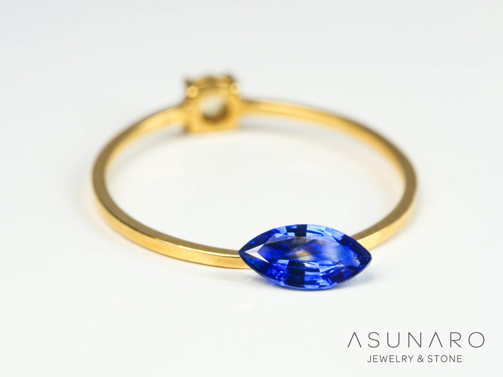 バイカラーサファイア 　マーキスカット　 スリランカ産　0.42ct【250210-2801】