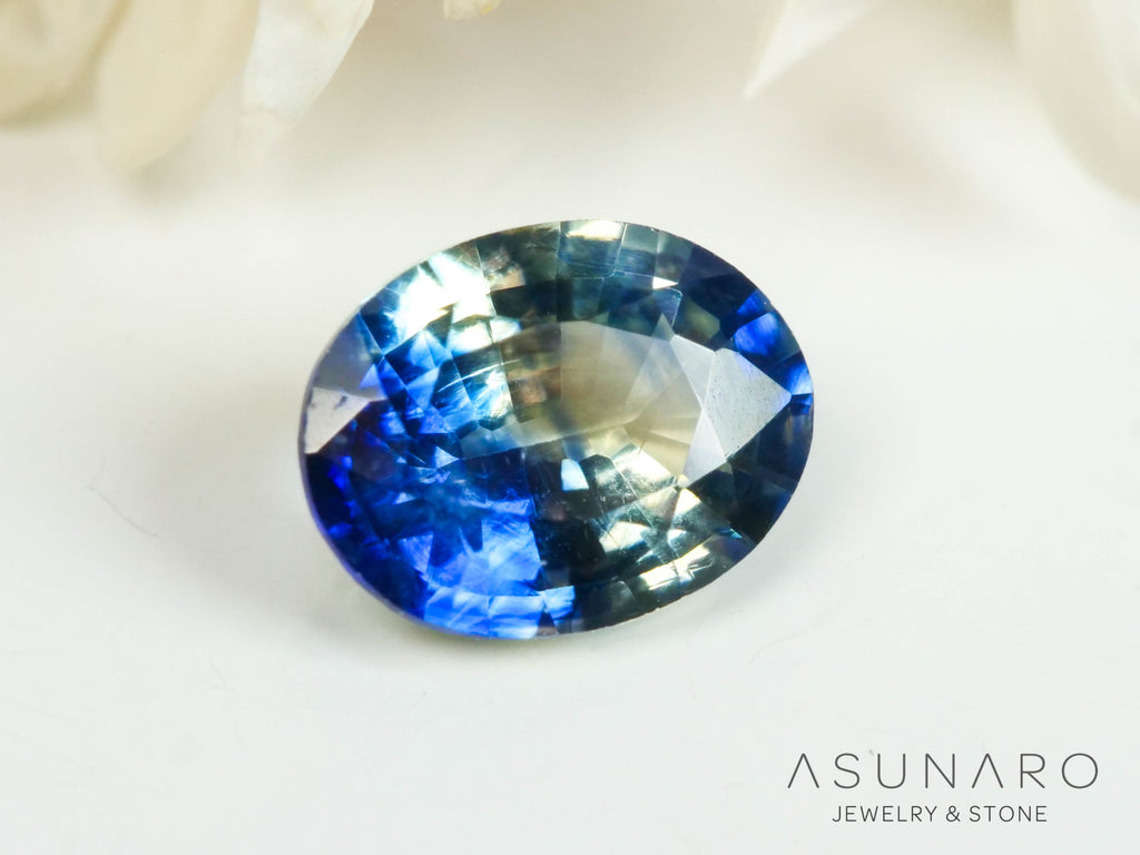 バイカラーサファイア 　オーバルカット　 スリランカ産　0.37ct【250210-2808】