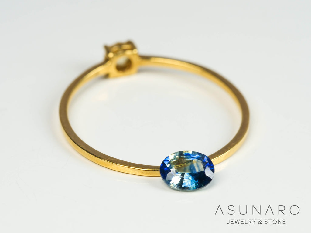 バイカラーサファイア 　オーバルカット　 スリランカ産　0.37ct【250210-2808】