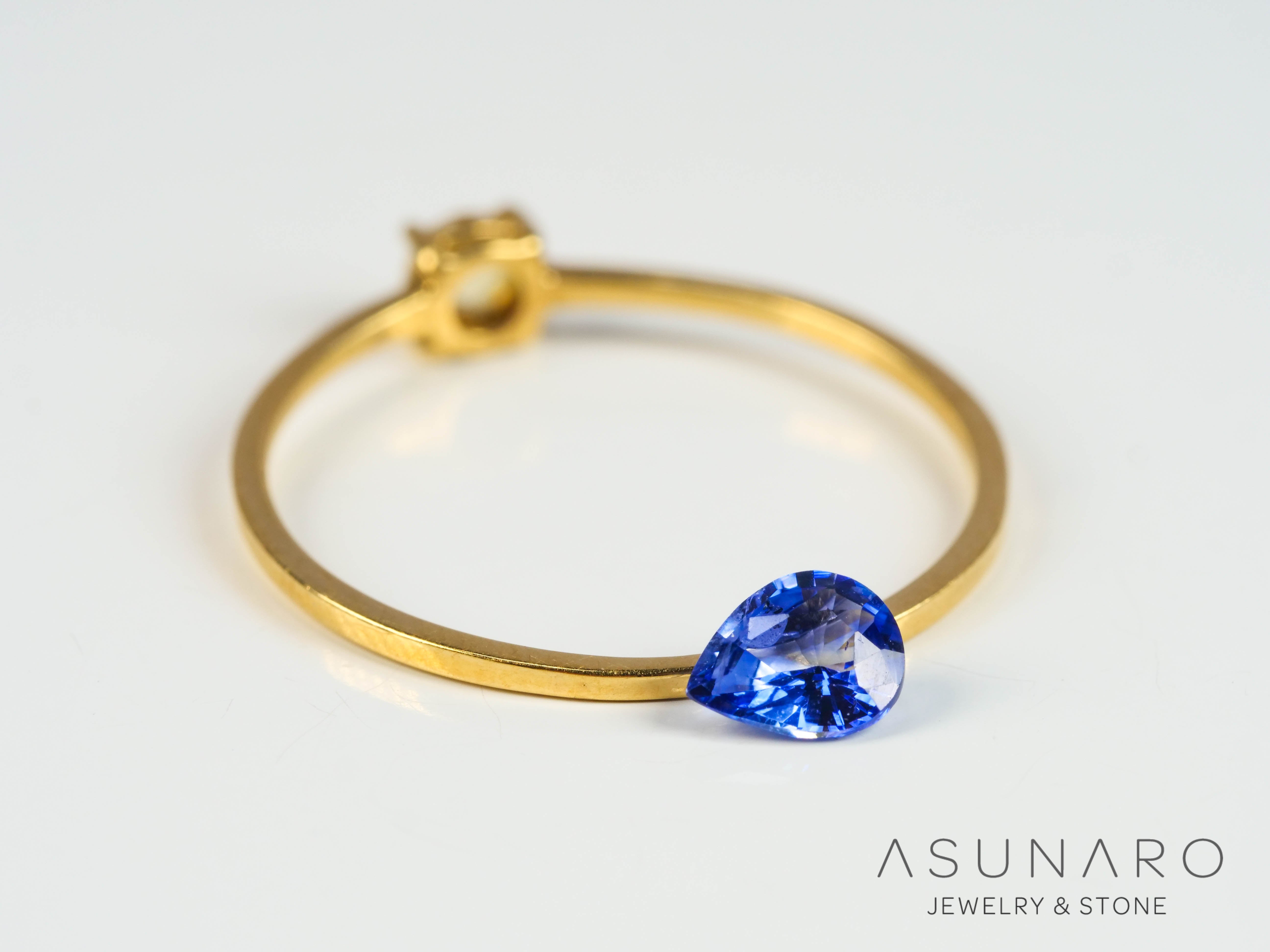 バイカラーサファイア ペアシェイプ スリランカ産 0.32ct【250210-2812