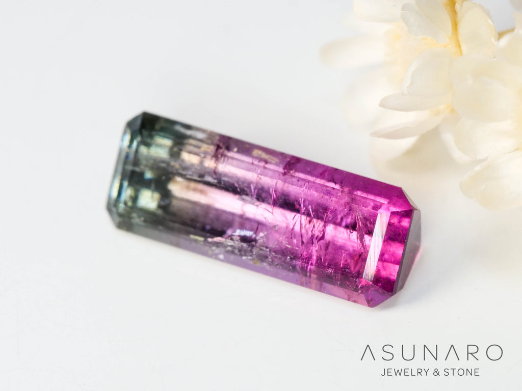 パーティーカラードトルマリン　エメラルドカット　アフガニスタン産　2.78ct【250313-2781】