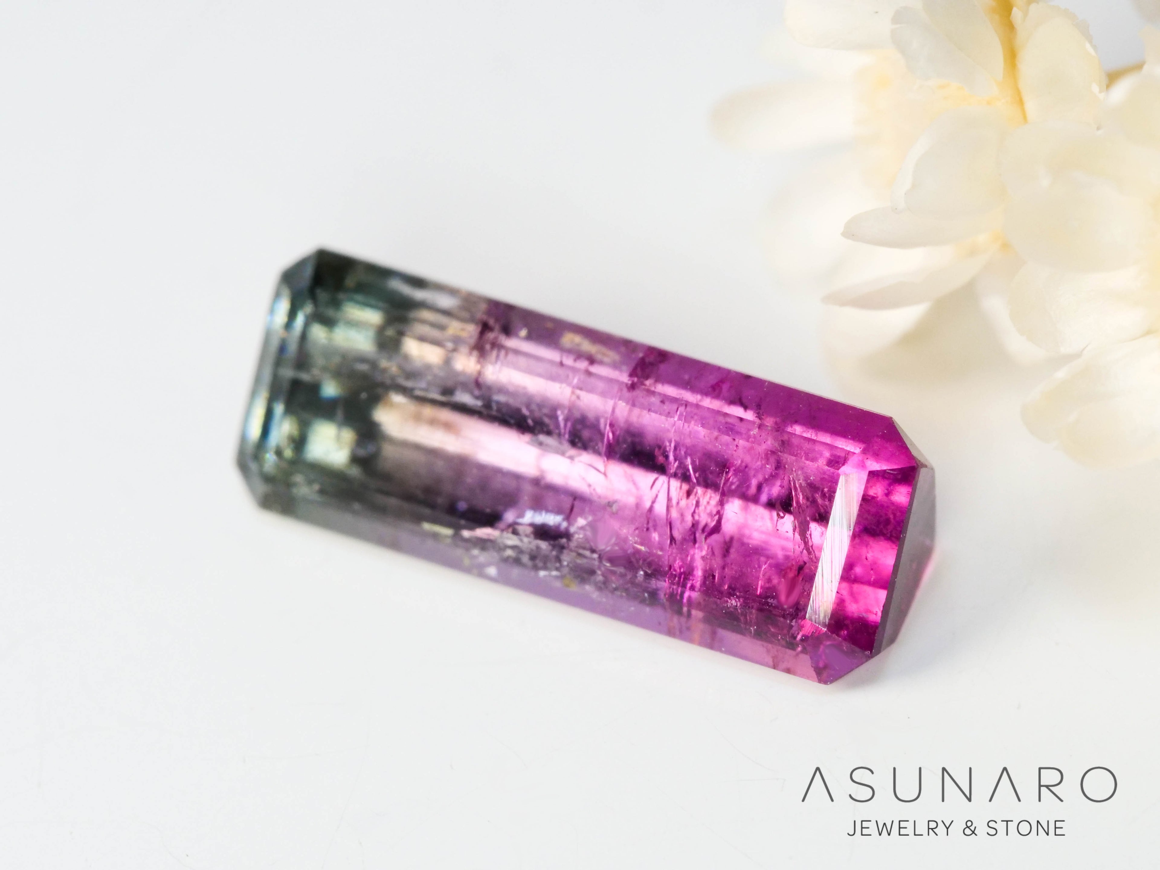 パーティーカラードトルマリン　エメラルドカット　アフガニスタン産　2.78ct【250313-2781】