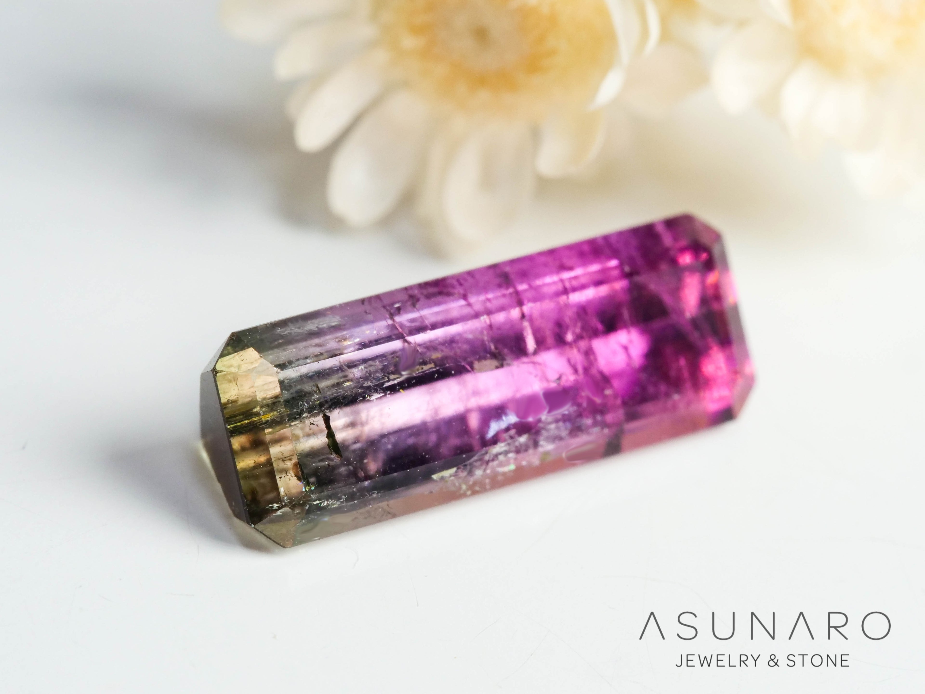 パーティーカラードトルマリン　エメラルドカット　アフガニスタン産　2.78ct【250313-2781】