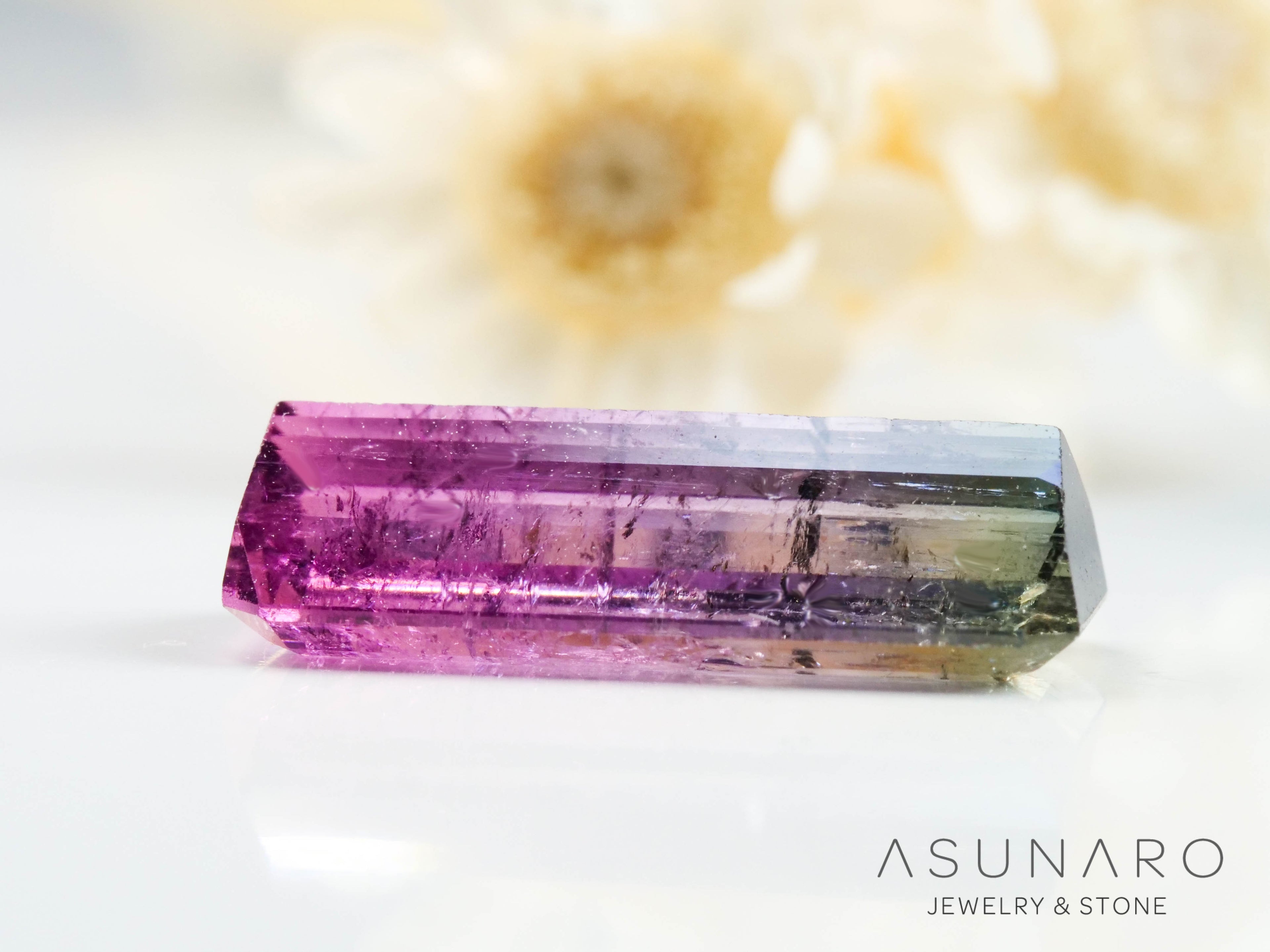 パーティーカラードトルマリン　エメラルドカット　アフガニスタン産　2.78ct【250313-2781】