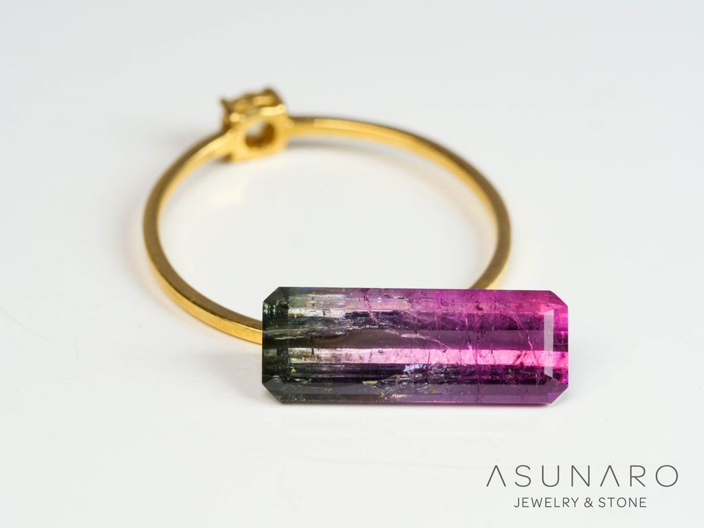 パーティーカラードトルマリン　エメラルドカット　アフガニスタン産　2.78ct【250313-2781】