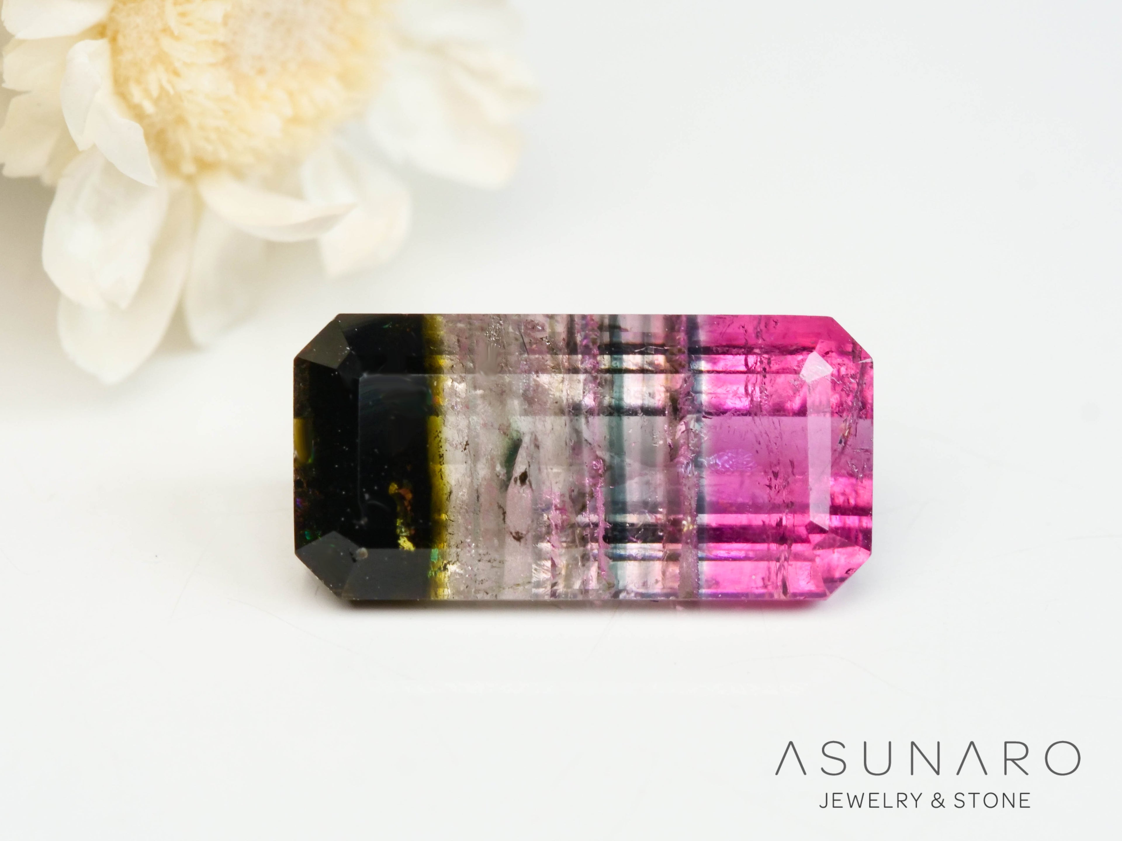 パーティーカラードトルマリン　エメラルドカット　アフガニスタン産　1.42ct【250313-2782】