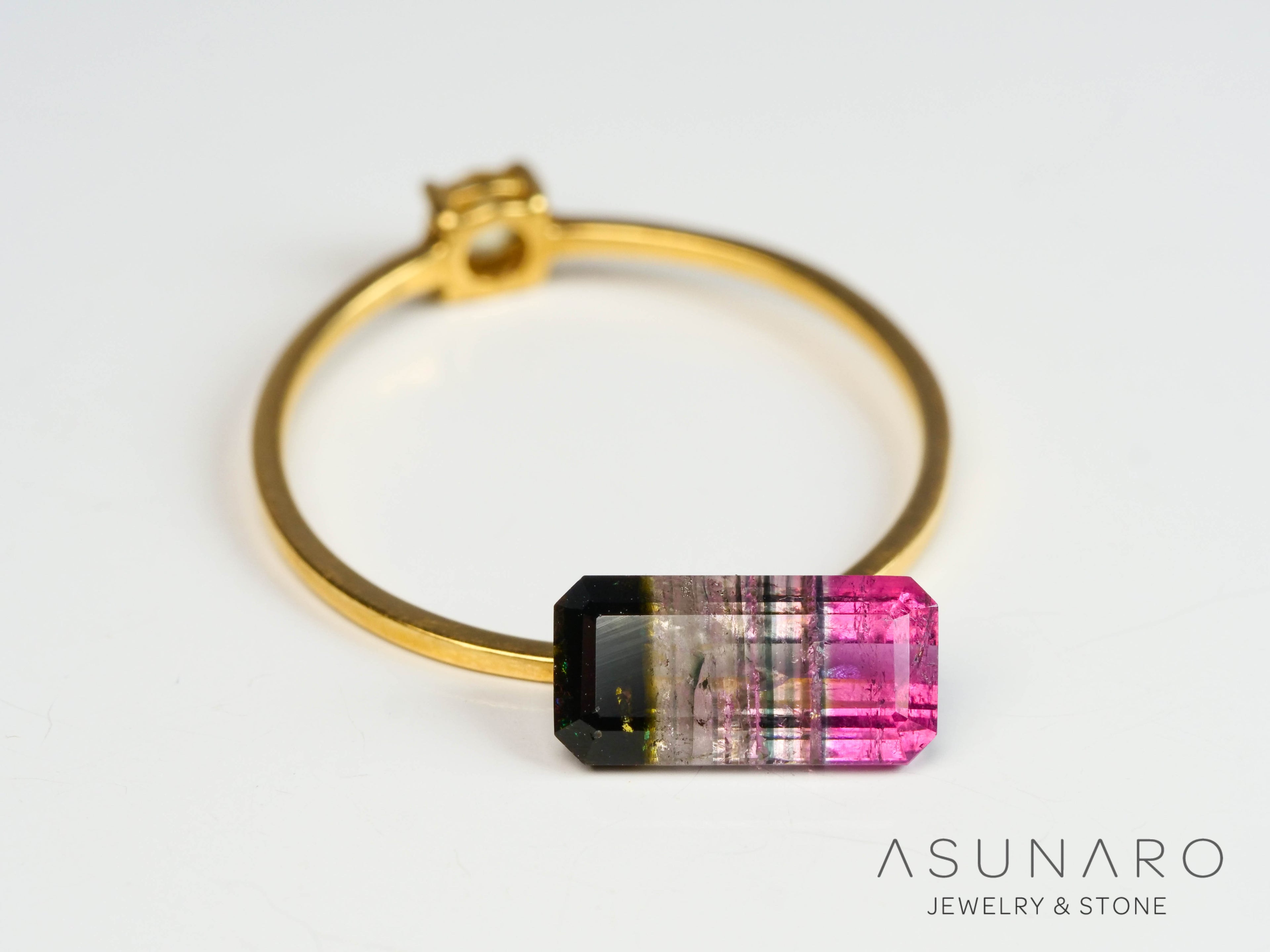 パーティーカラードトルマリン　エメラルドカット　アフガニスタン産　1.42ct【250313-2782】