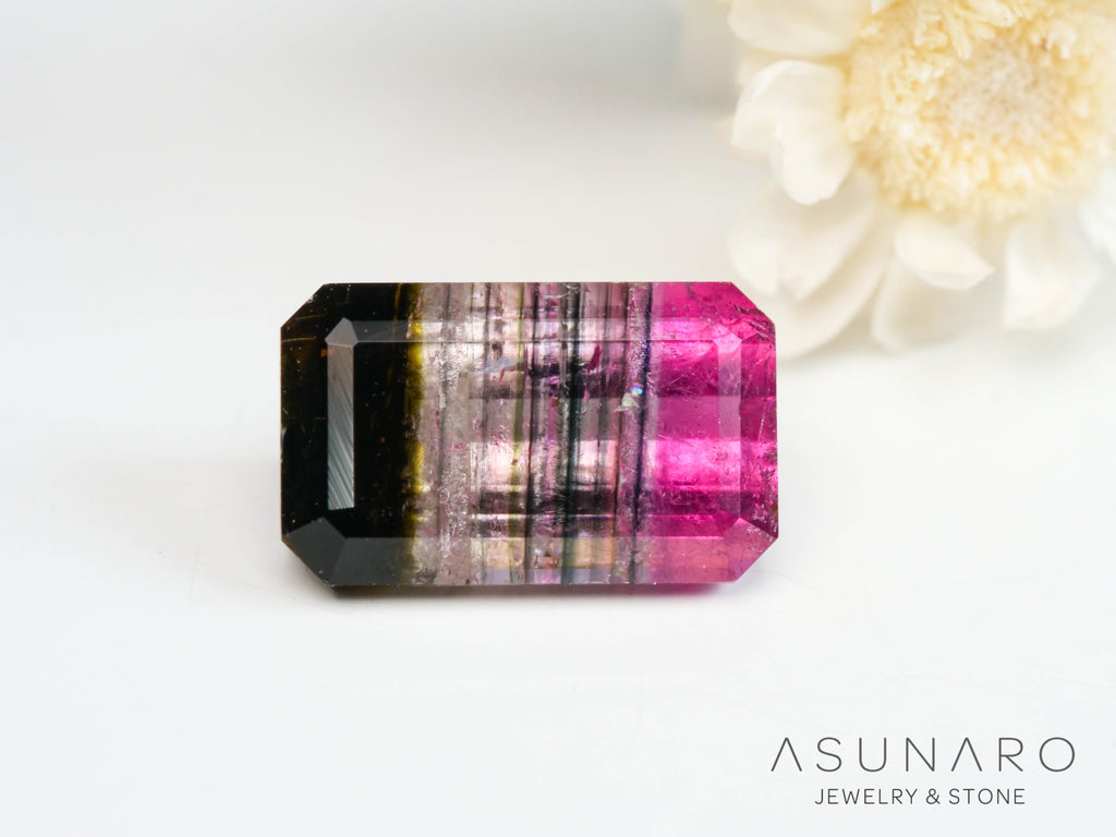 パーティーカラードトルマリン　エメラルドカット　アフガニスタン産　2.18ct【250313-2784】