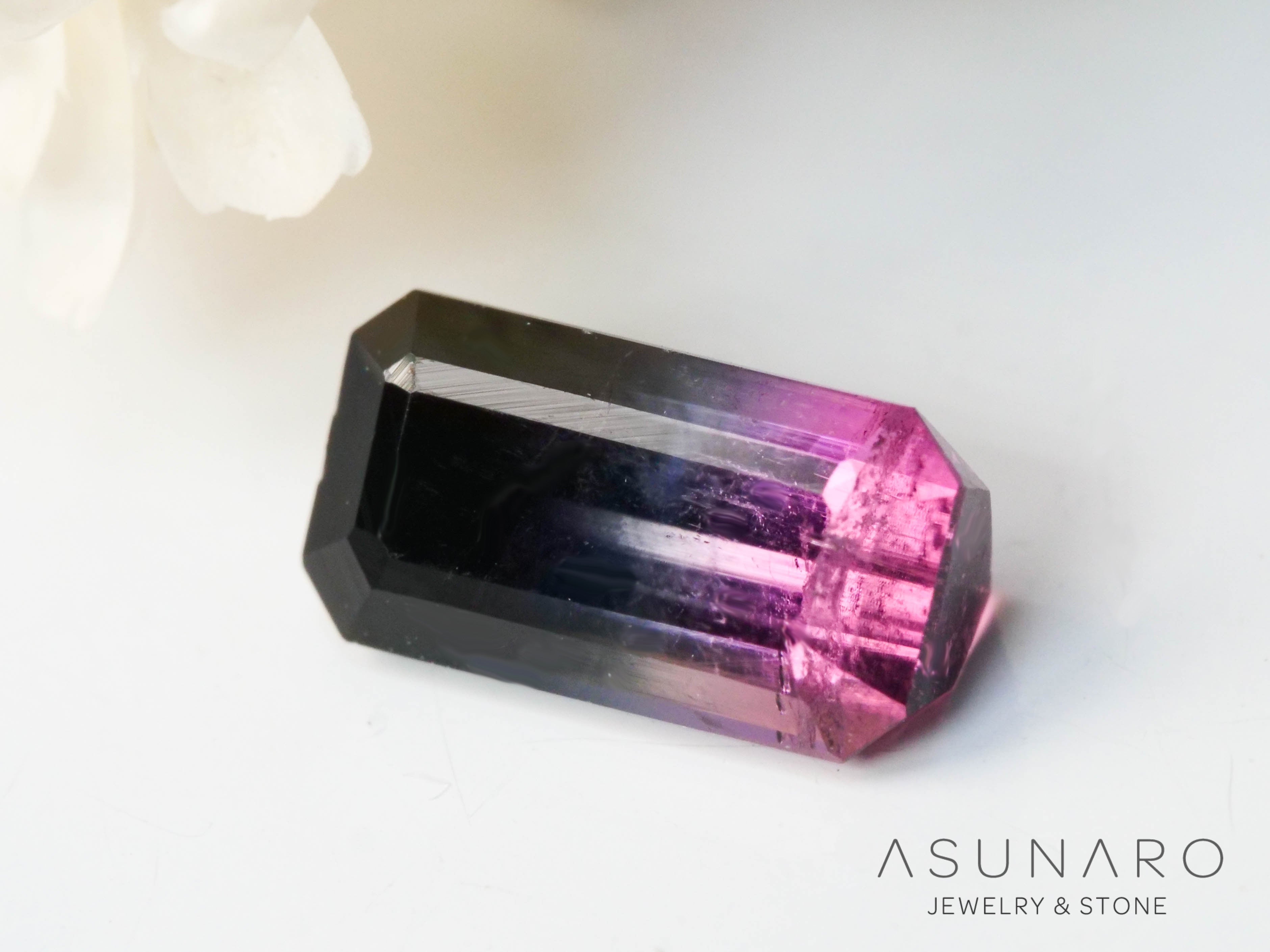 パーティーカラードトルマリン　エメラルドカット　アフガニスタン産　0.63ct【250313-2786】