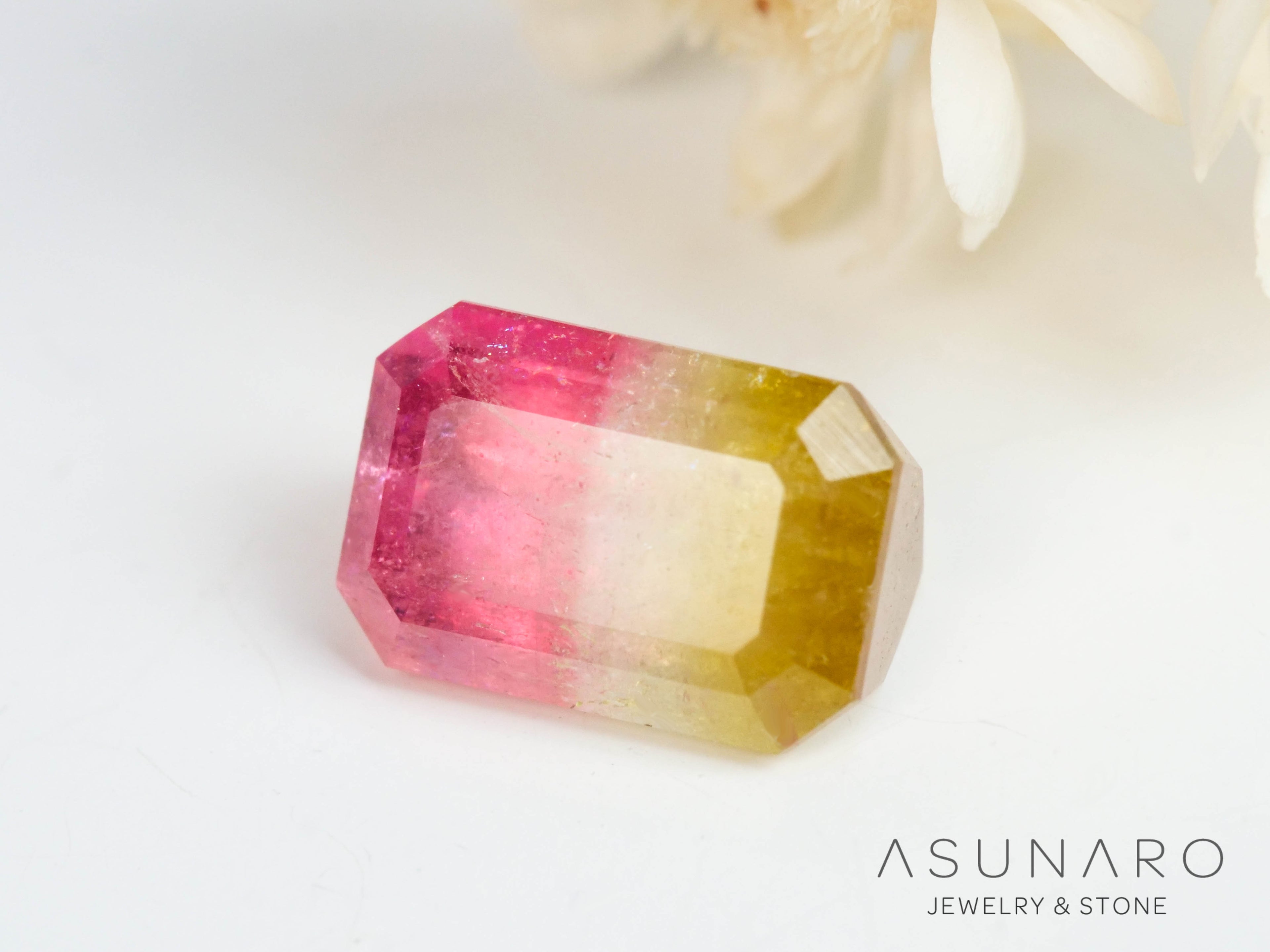 パーティーカラードトルマリン　エメラルドカット　アフガニスタン産　0.84ct【250313-2790】