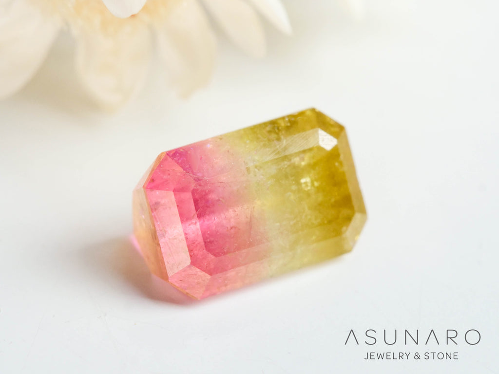 パーティーカラードトルマリン　エメラルドカット　アフガニスタン産　0.84ct【250313-2790】