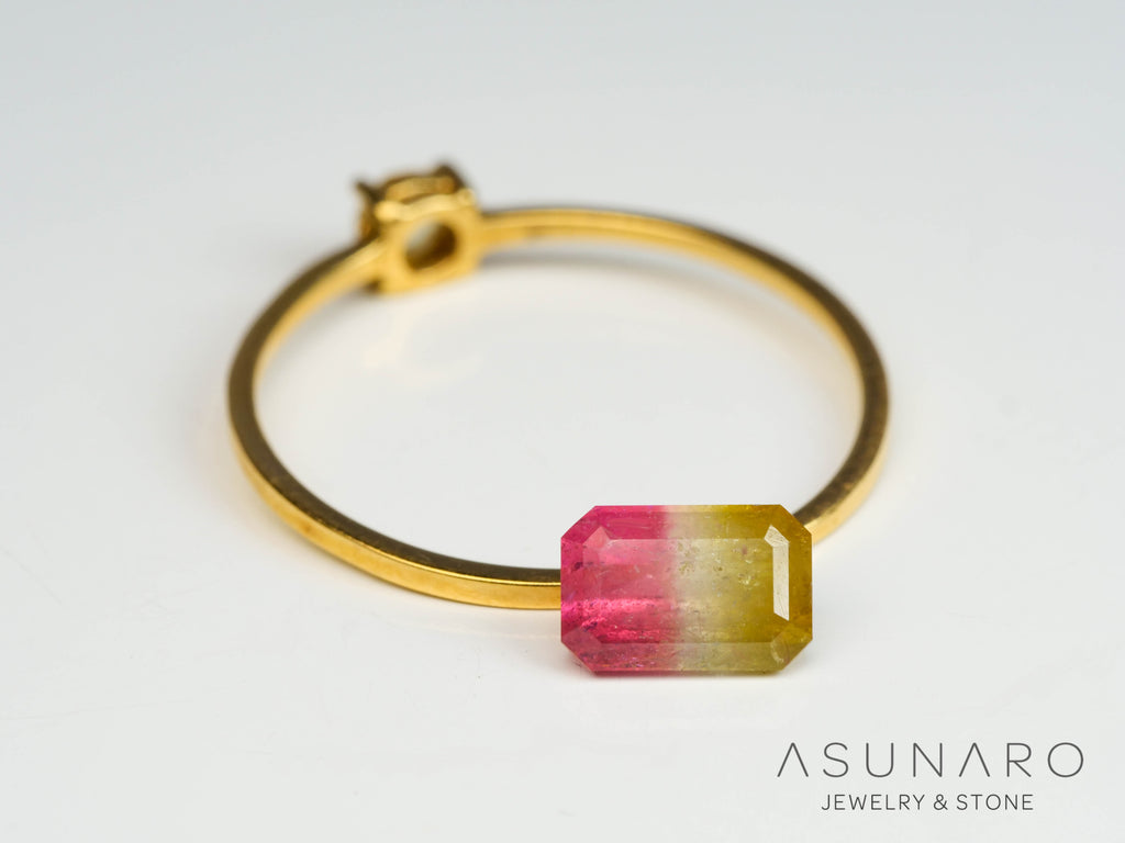 パーティーカラードトルマリン　エメラルドカット　アフガニスタン産　0.84ct【250313-2790】