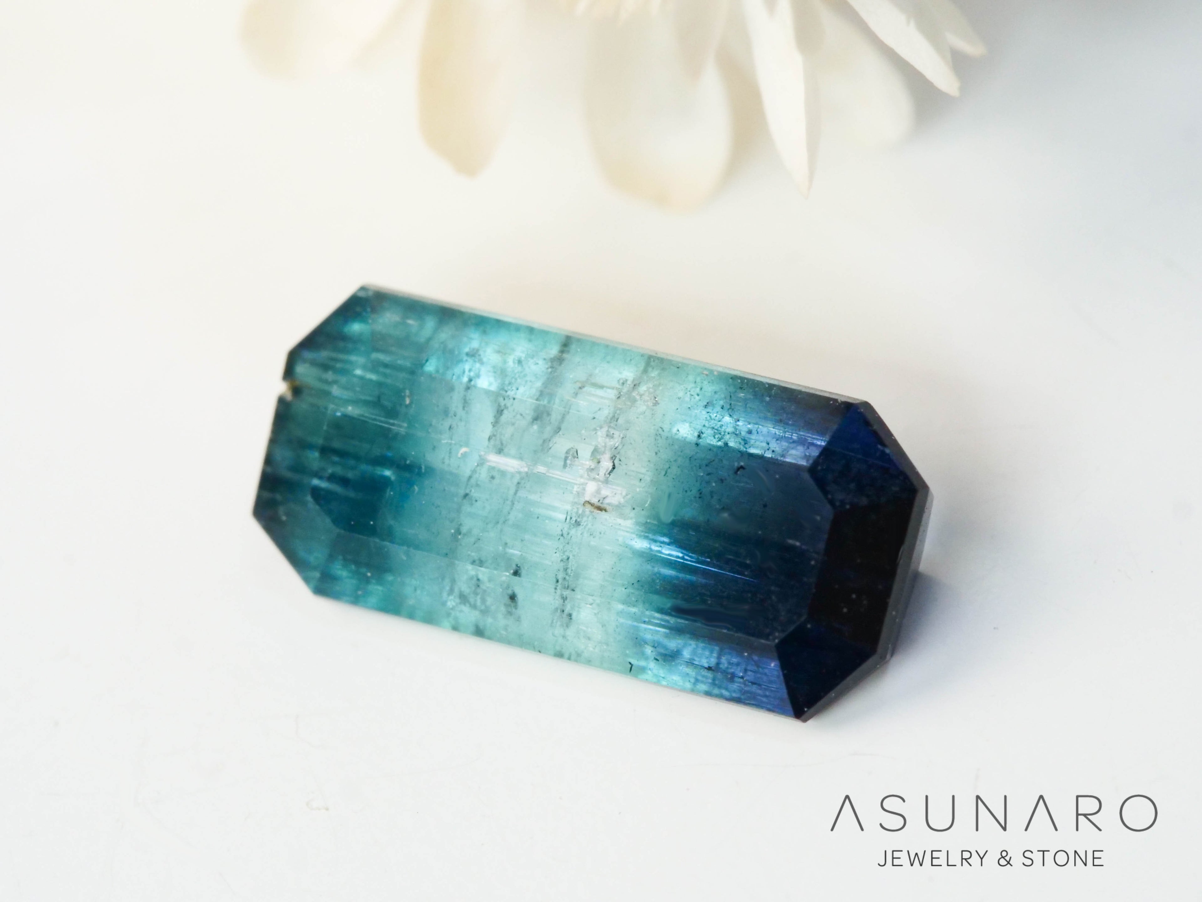 パーティーカラードトルマリン　エメラルドカット　アフガニスタン産　0.87ct【250313-2792】