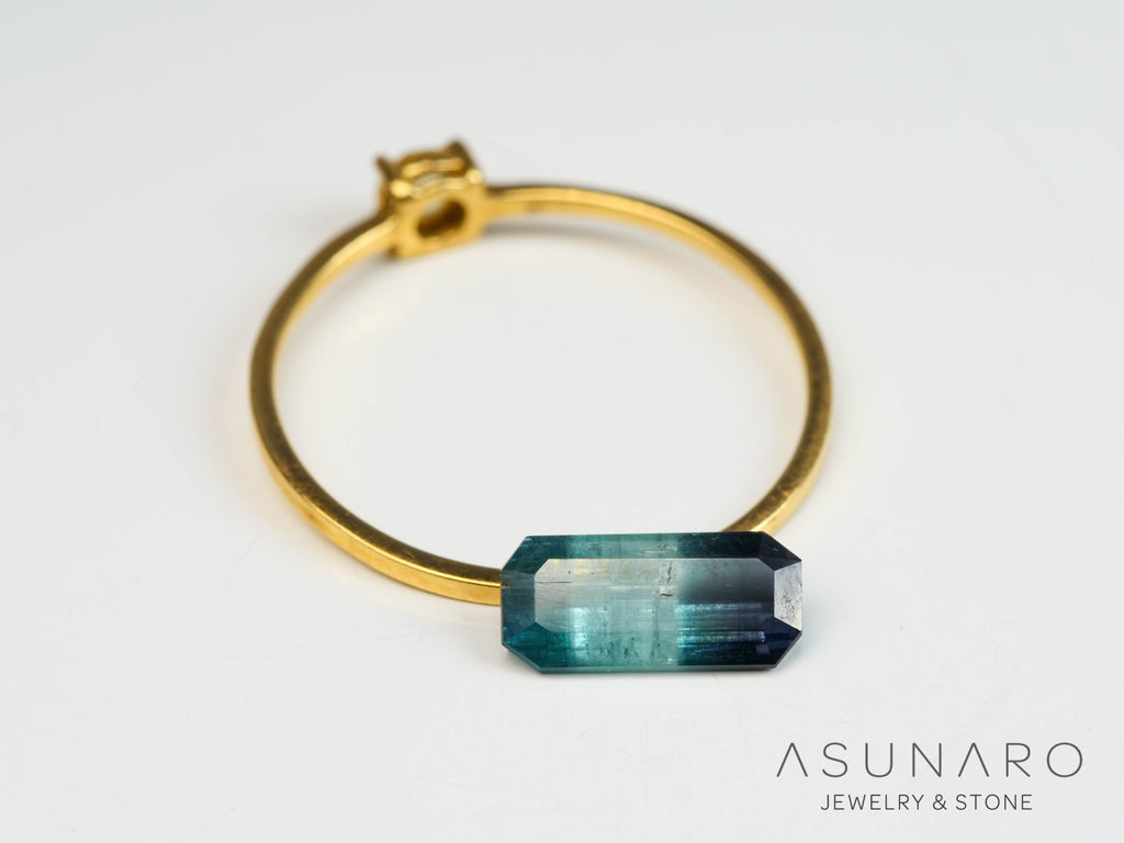 パーティーカラードトルマリン　エメラルドカット　アフガニスタン産　0.87ct【250313-2792】
