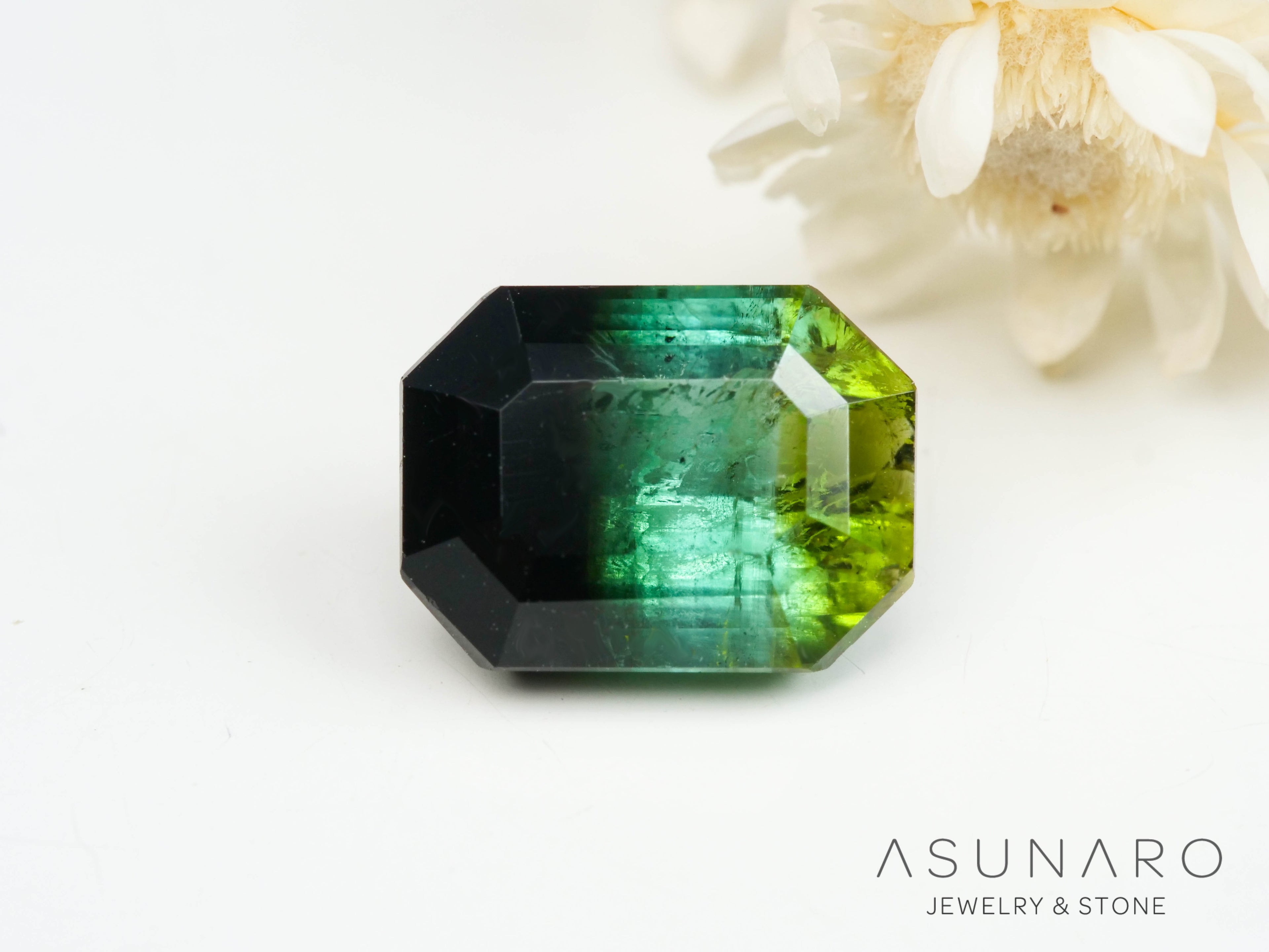 パーティーカラードトルマリン　エメラルドカット　アフガニスタン産　2.24ct【250313-2795】