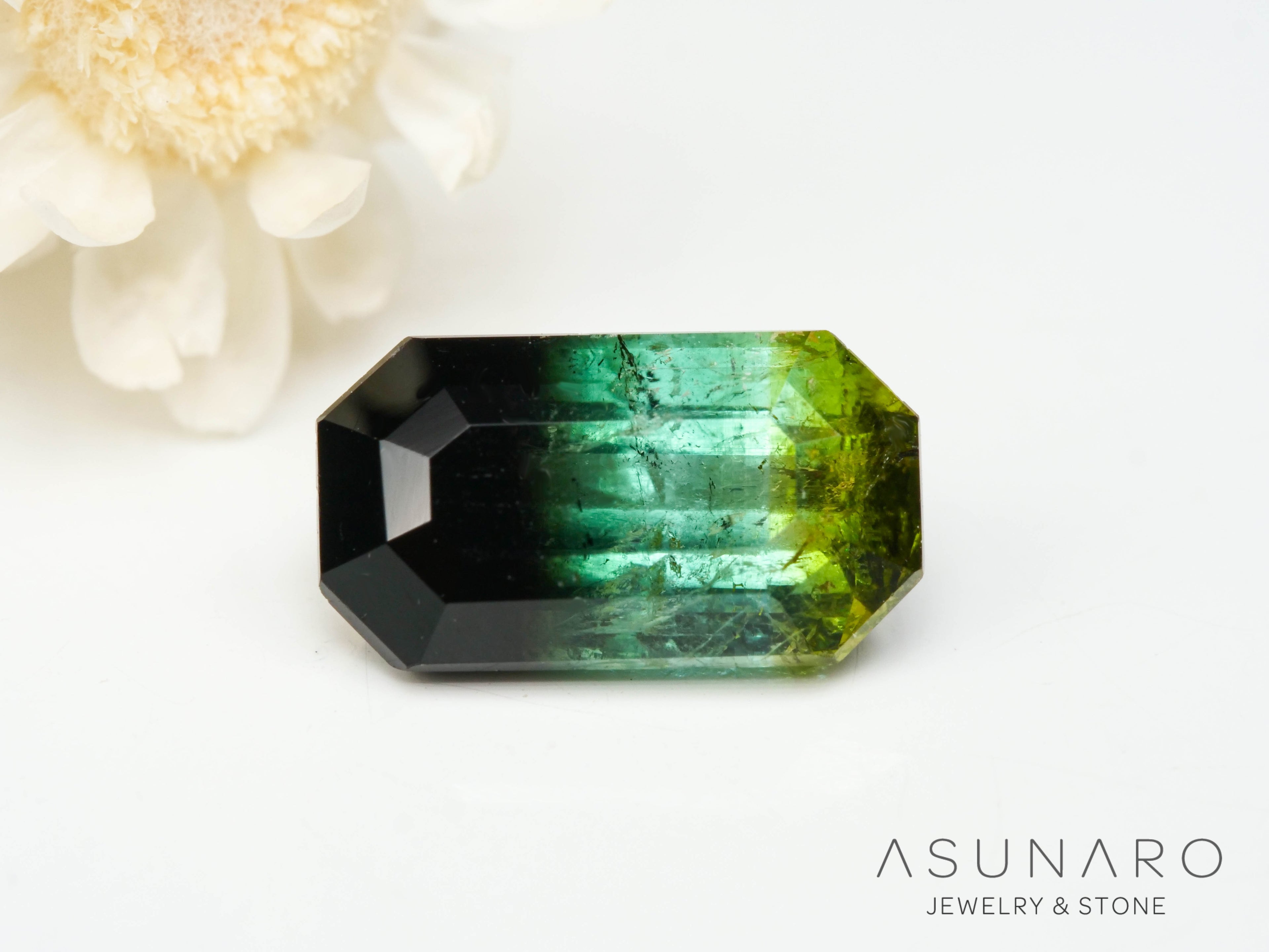 パーティーカラードトルマリン　エメラルドカット　アフガニスタン産　1.25ct【250313-2796】