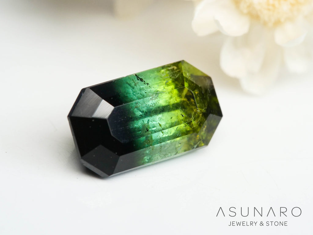 パーティーカラードトルマリン　エメラルドカット　アフガニスタン産　1.25ct【250313-2796】