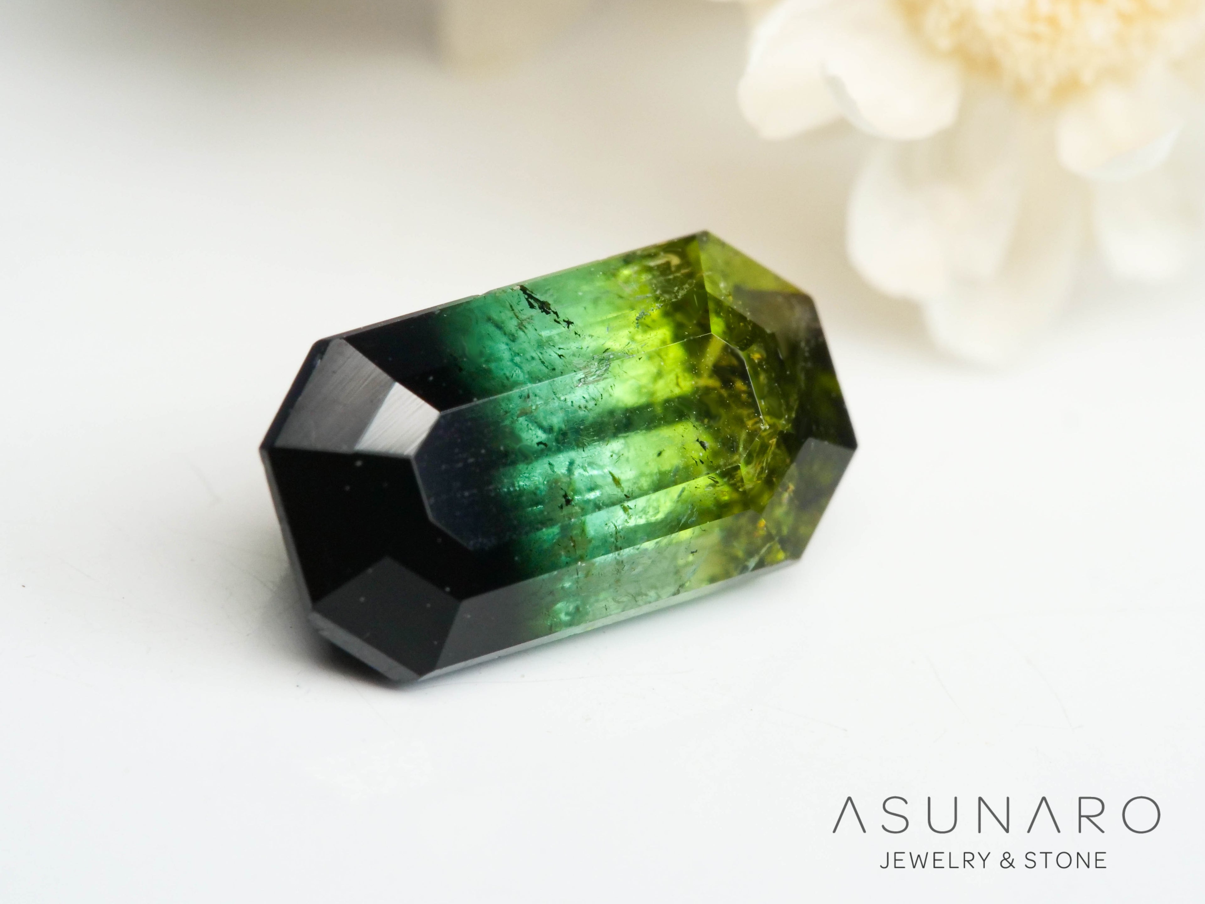 パーティーカラードトルマリン　エメラルドカット　アフガニスタン産　1.25ct【250313-2796】