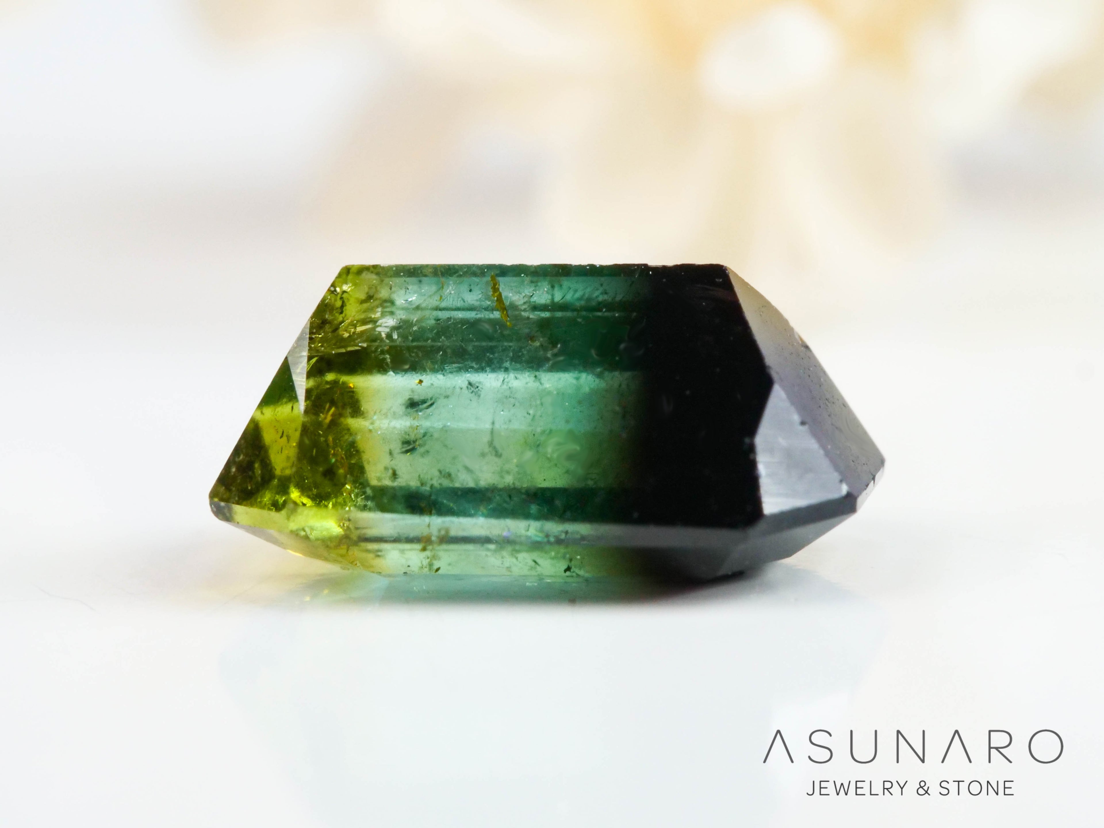 パーティーカラードトルマリン　エメラルドカット　アフガニスタン産　1.25ct【250313-2796】