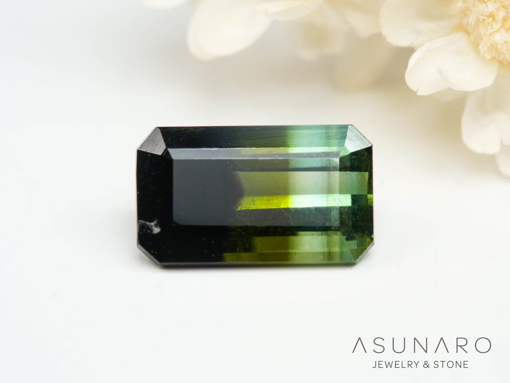 パーティーカラードトルマリン　エメラルドカット　アフガニスタン産　1.34ct【250313-2797】