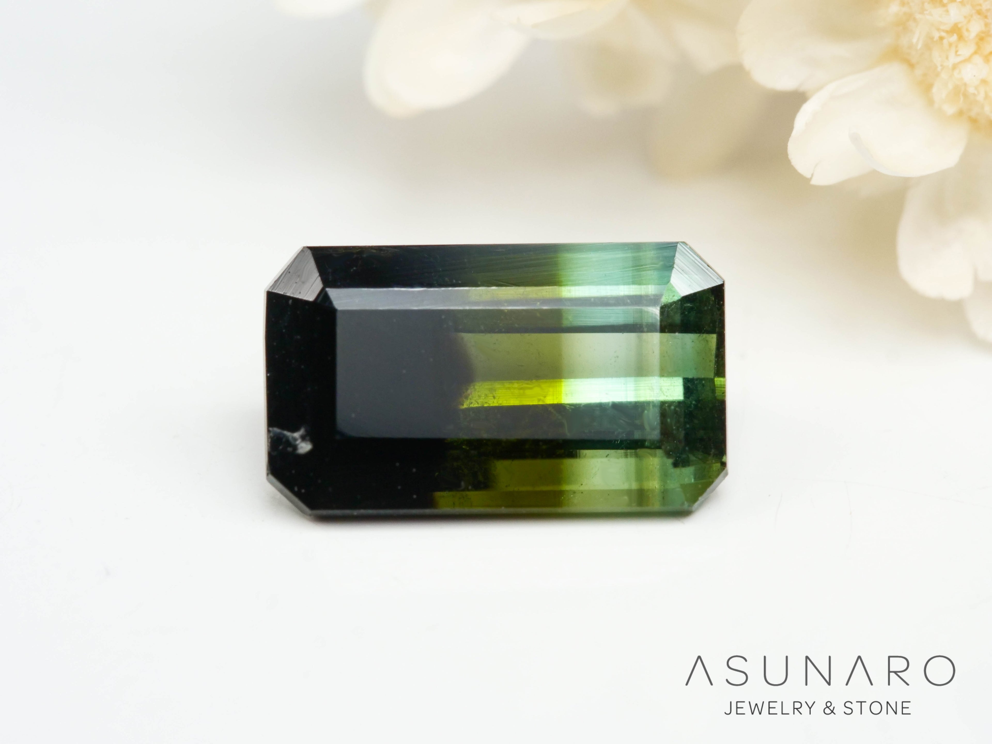 パーティーカラードトルマリン　エメラルドカット　アフガニスタン産　1.34ct【250313-2797】
