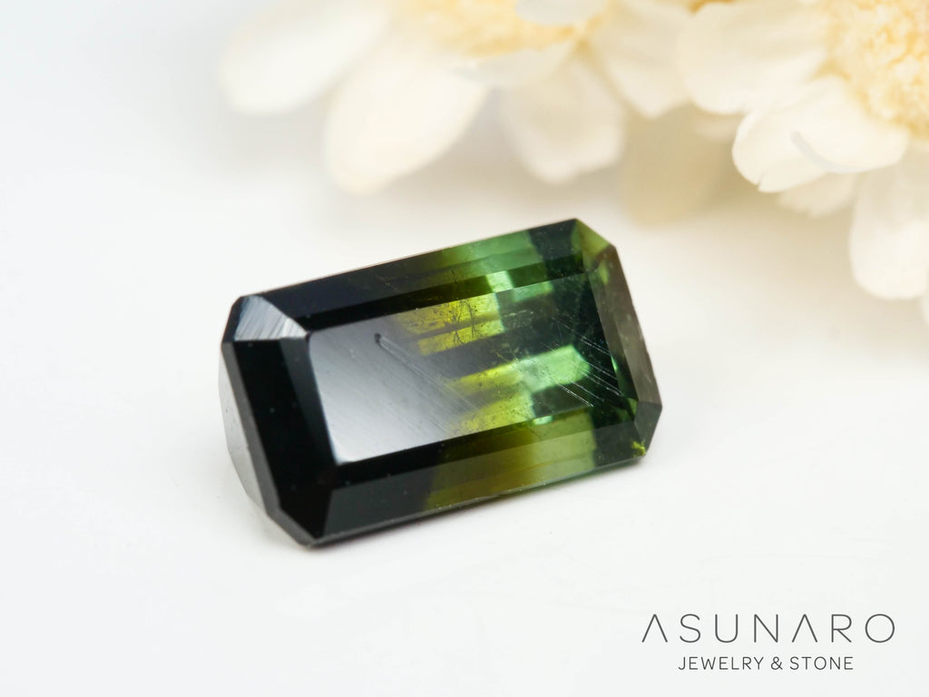 パーティーカラードトルマリン　エメラルドカット　アフガニスタン産　1.31ct【250313-2798】