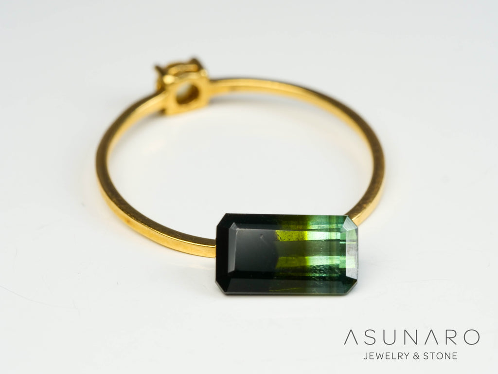 パーティーカラードトルマリン　エメラルドカット　アフガニスタン産　1.31ct【250313-2798】