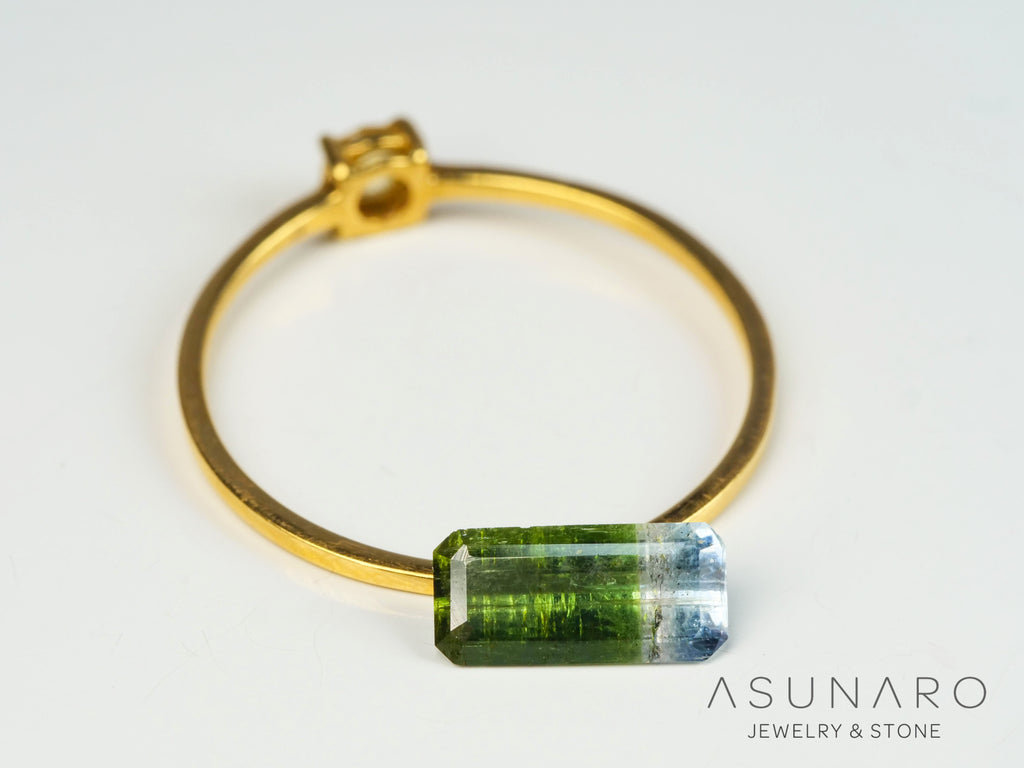 パーティーカラードトルマリン　エメラルドカット　アフガニスタン産　0.71ct【250409-2841】