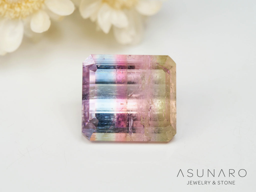 パーティーカラードトルマリン　エメラルドカット　アフガニスタン産　2.88ct【250409-2842】