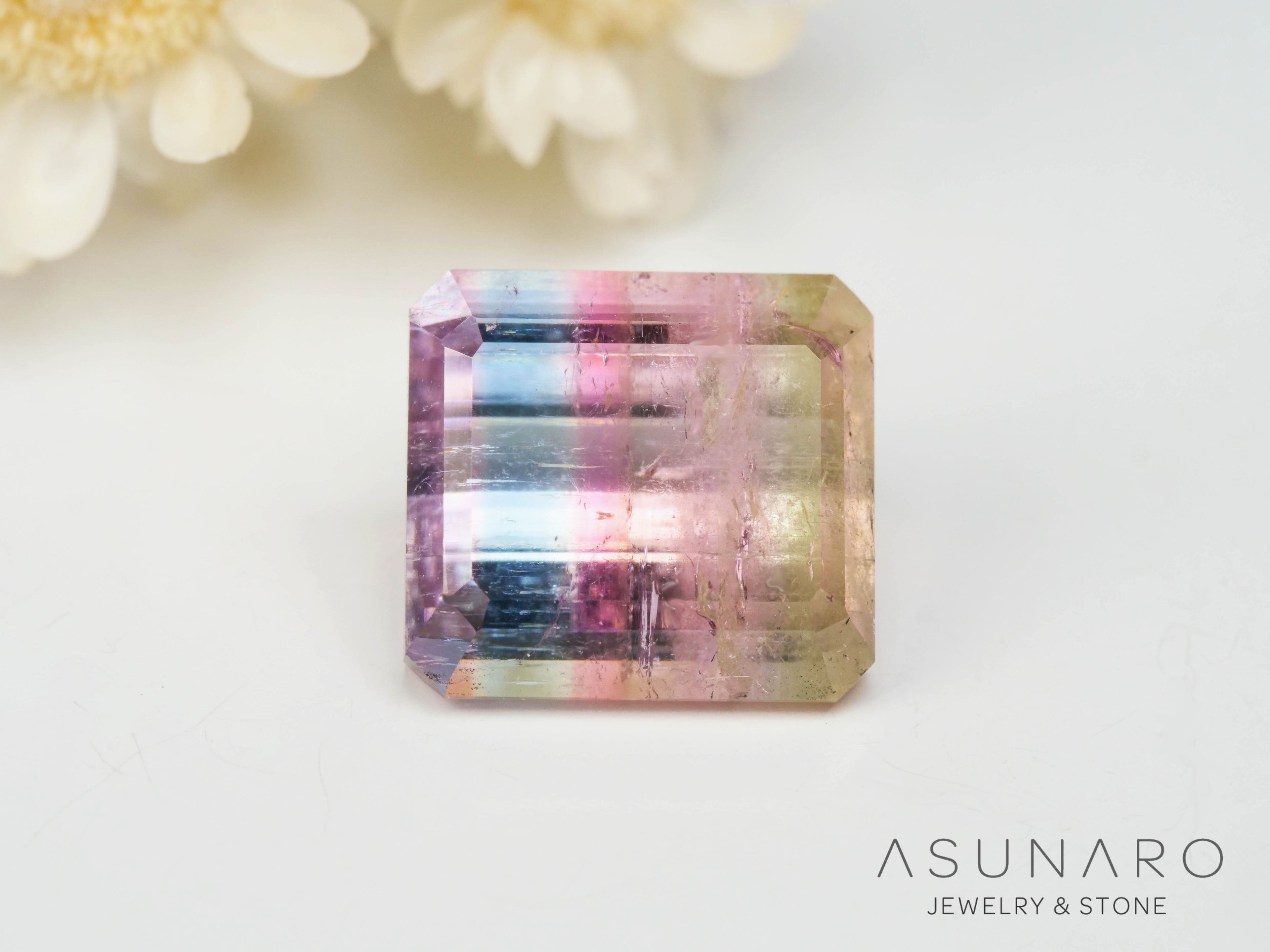 パーティーカラードトルマリン　エメラルドカット　アフガニスタン産　2.88ct【250409-2842】
