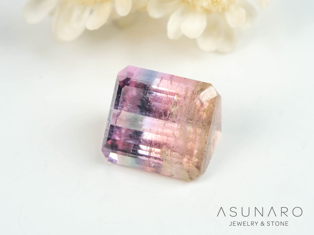 パーティーカラードトルマリン　エメラルドカット　アフガニスタン産　2.88ct【250409-2842】