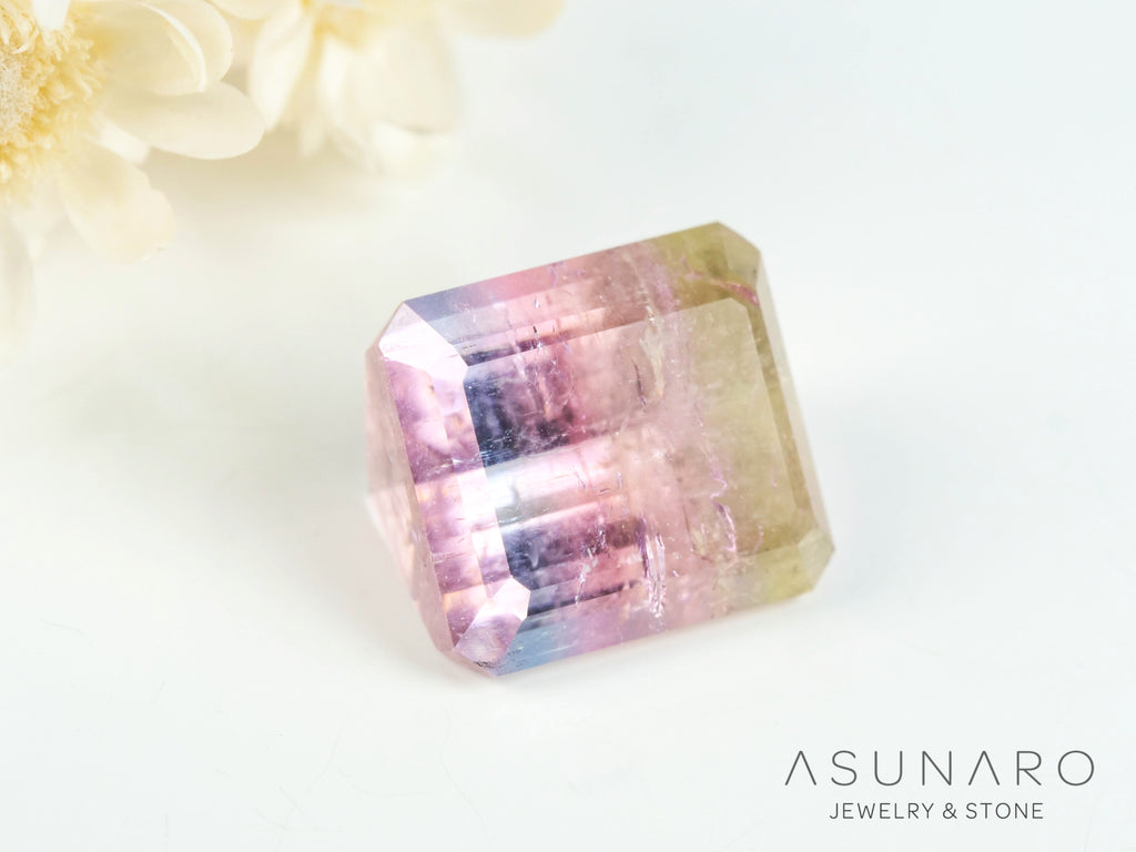 パーティーカラードトルマリン　エメラルドカット　アフガニスタン産　2.88ct【250409-2842】