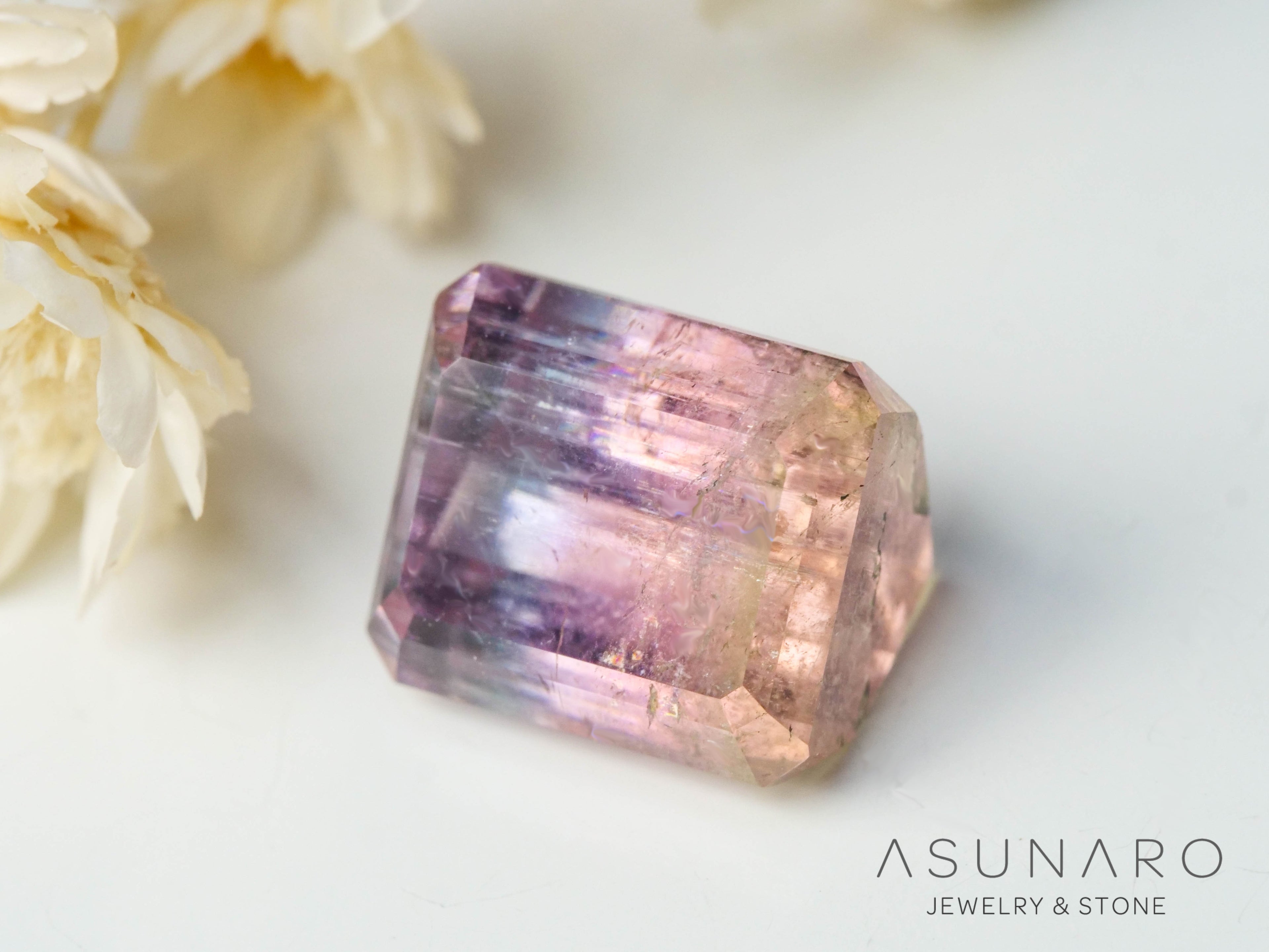 パーティーカラードトルマリン　エメラルドカット　アフガニスタン産　3.29ct【250409-2843】