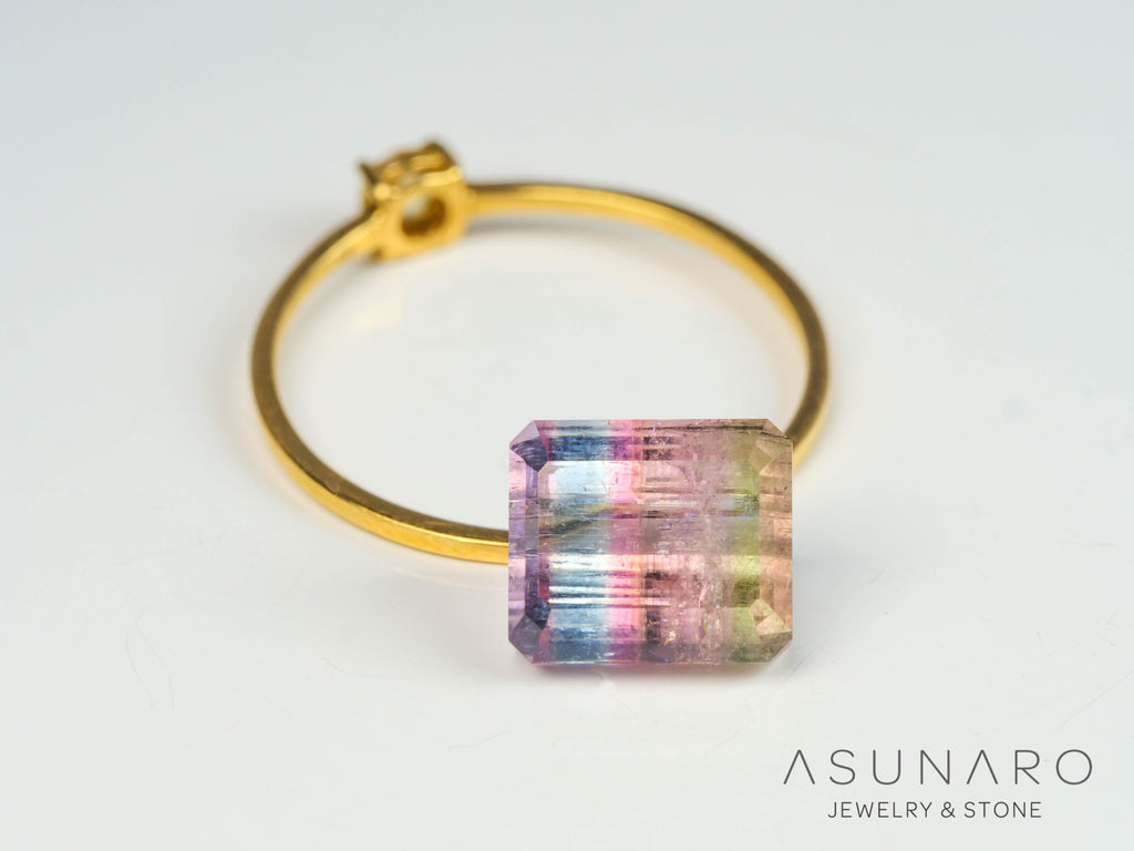 パーティーカラードトルマリン　エメラルドカット　アフガニスタン産　3.29ct【250409-2843】